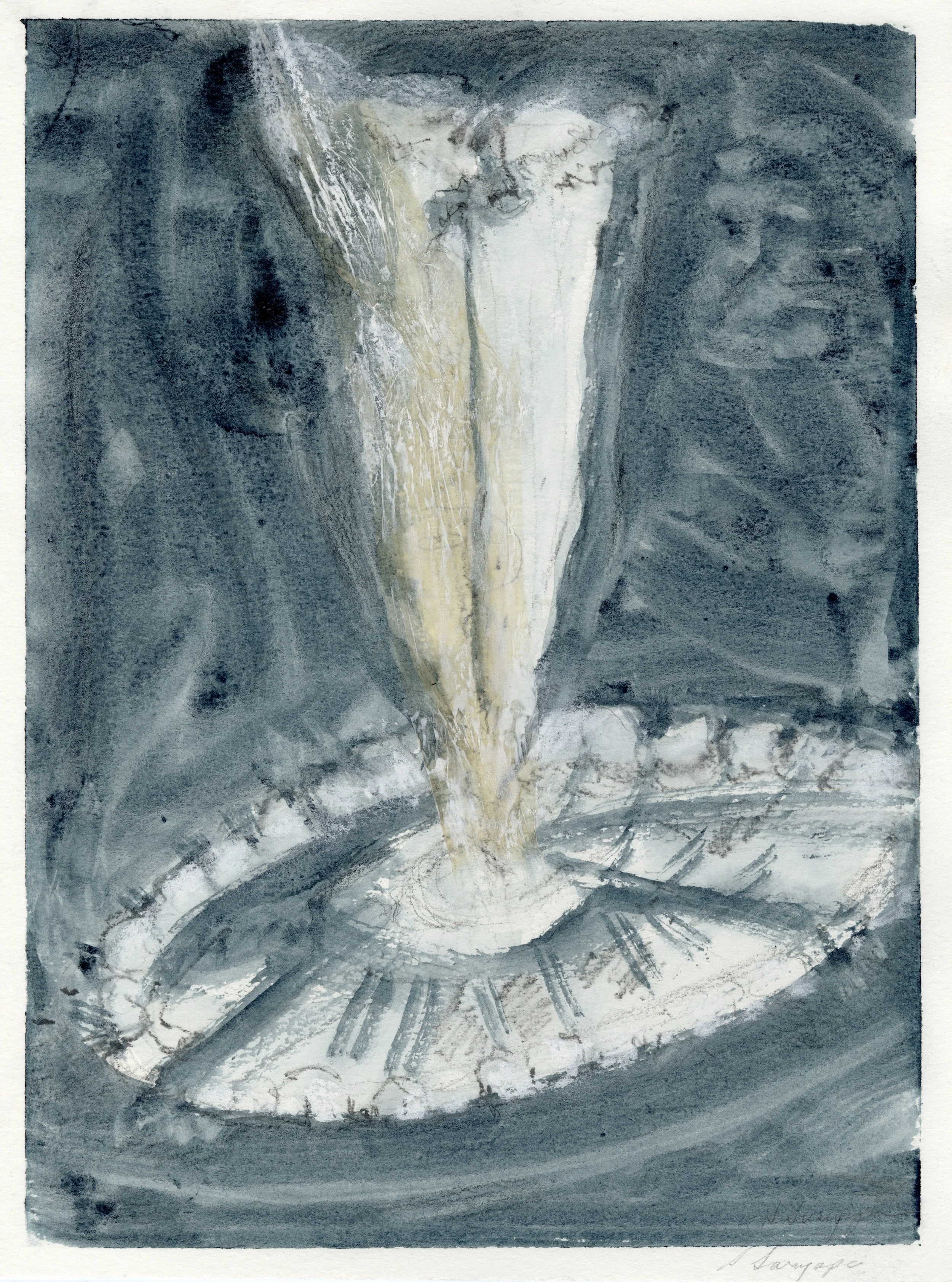 Funnel II
Collage, pastel, watercolor, 8.25" x 11.25" H, 2021