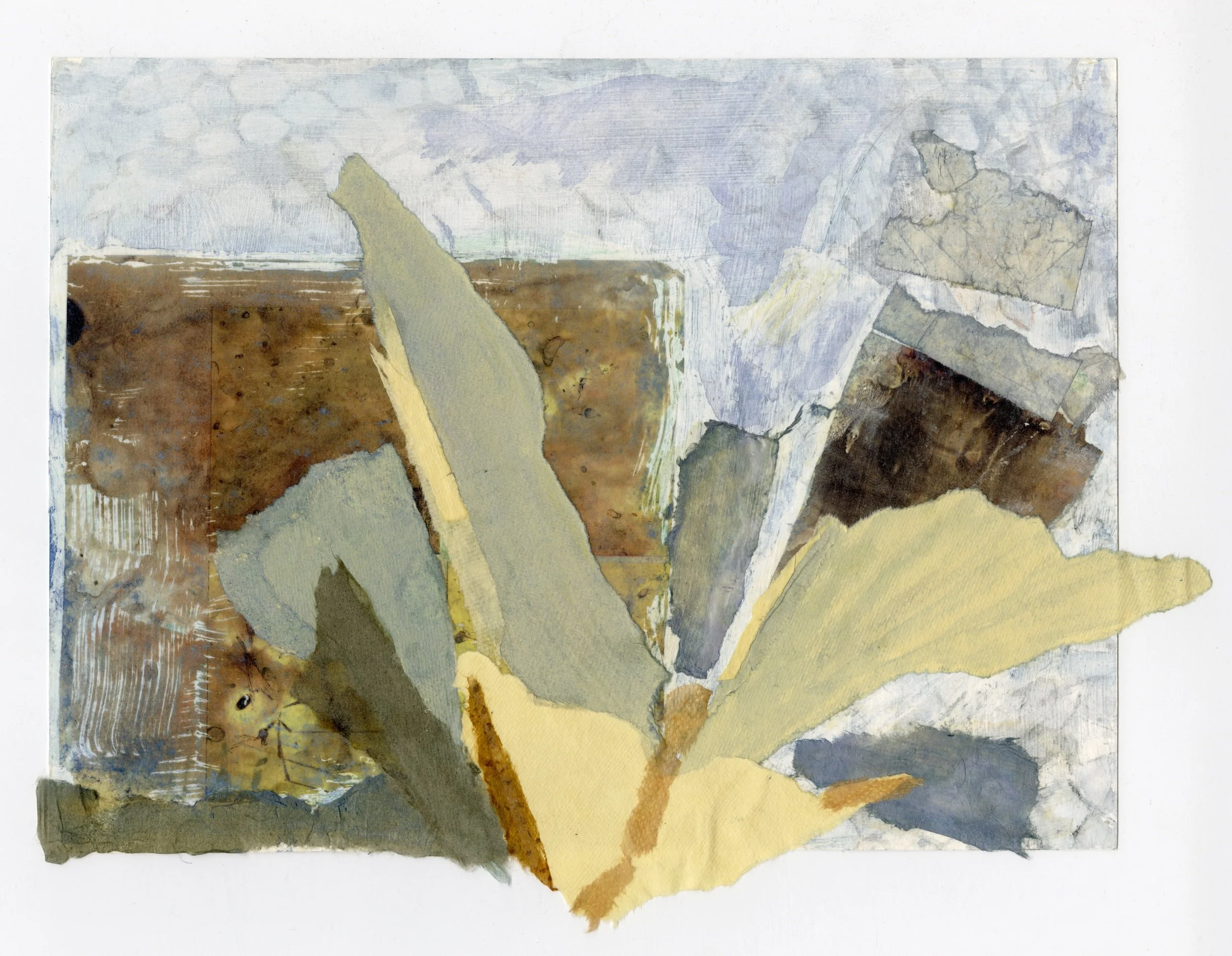 Flutter Fall IV
Collage, watercolor, 13" x 10" H, 2021