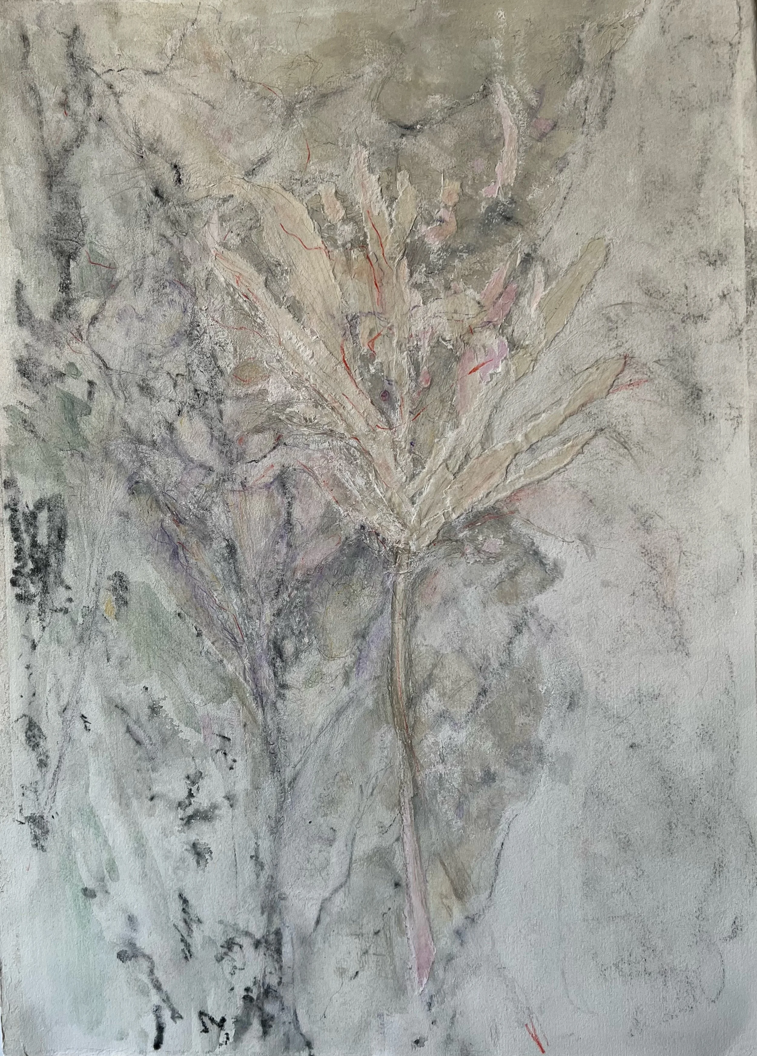 Floral Mountain
Collage, crayon, pastel, 13" x 17.25"H, 2014/2022