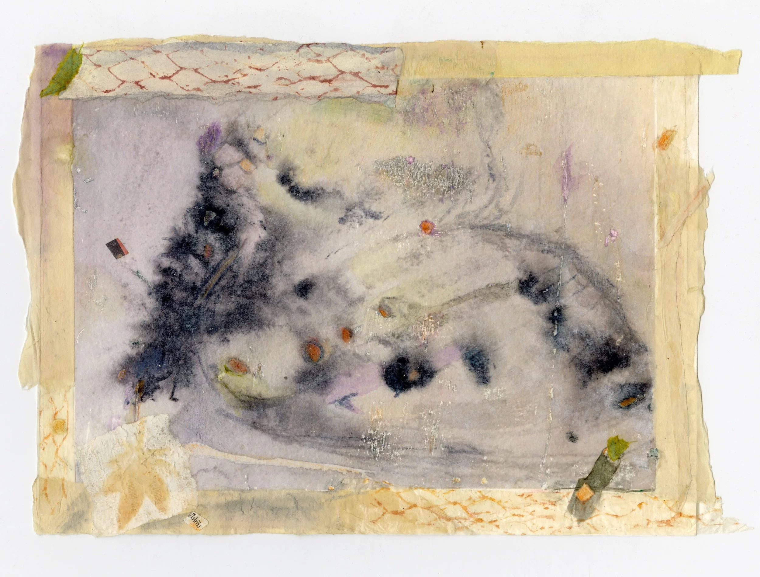 Flutter Fall I
Collage, graphite, water soluble crayon, 12" x 9" H, 2021