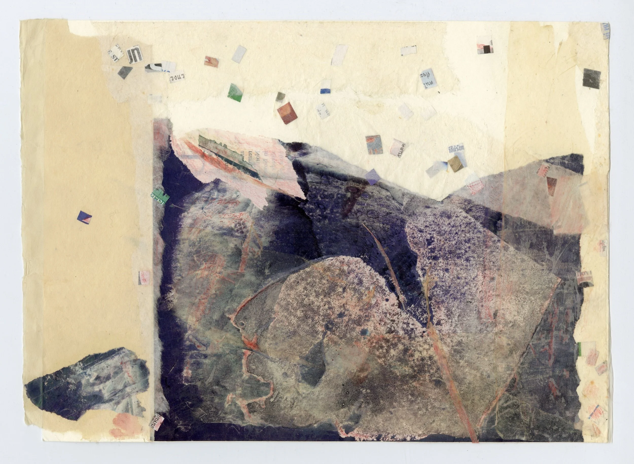 Flutter Fall III
Collage, colored pencil, 12.5 x 9" H, 2021