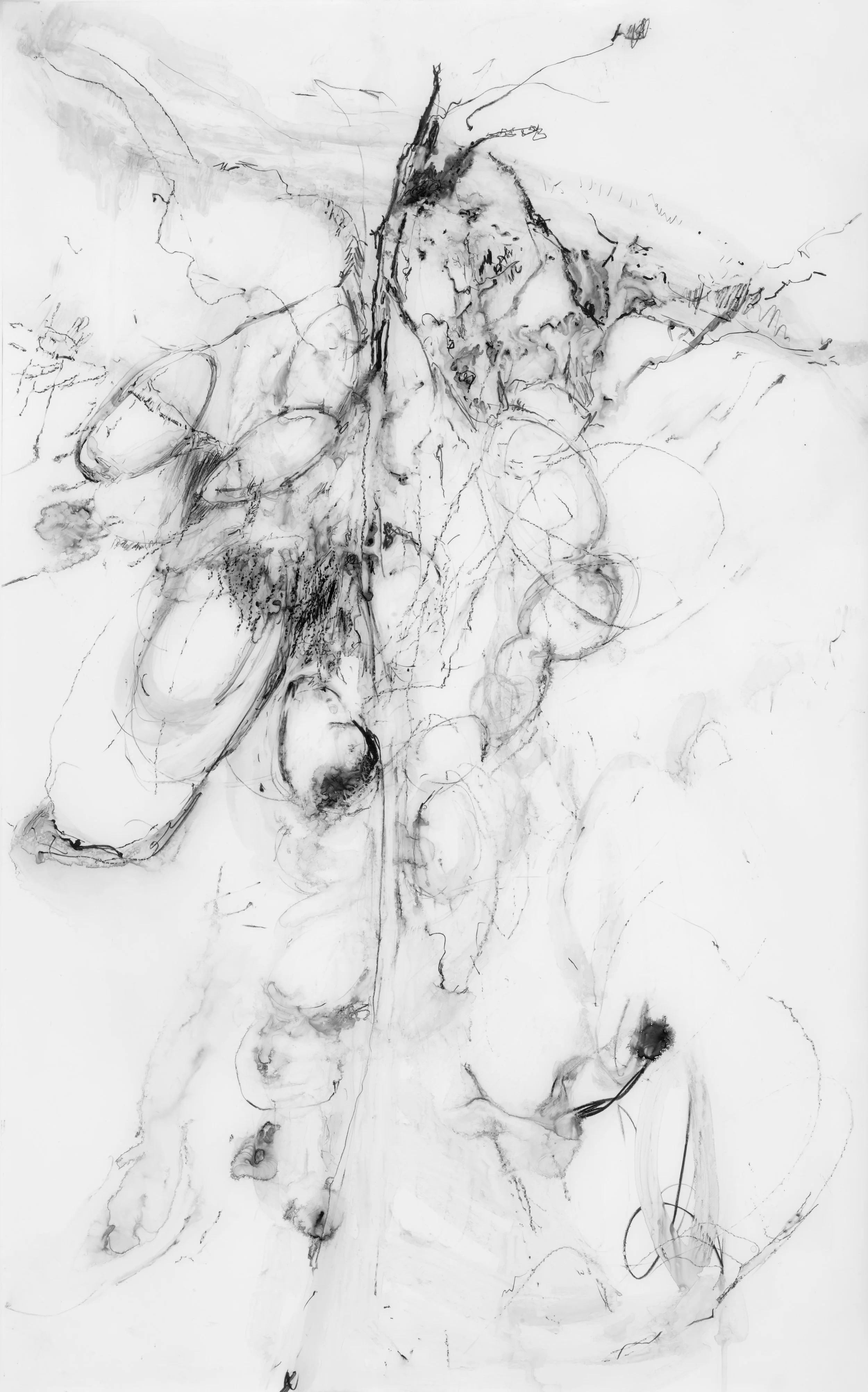 Stones Slip Rocks Drop
Water soluble crayon, synthetic paper,  26" x 40" H, 2009