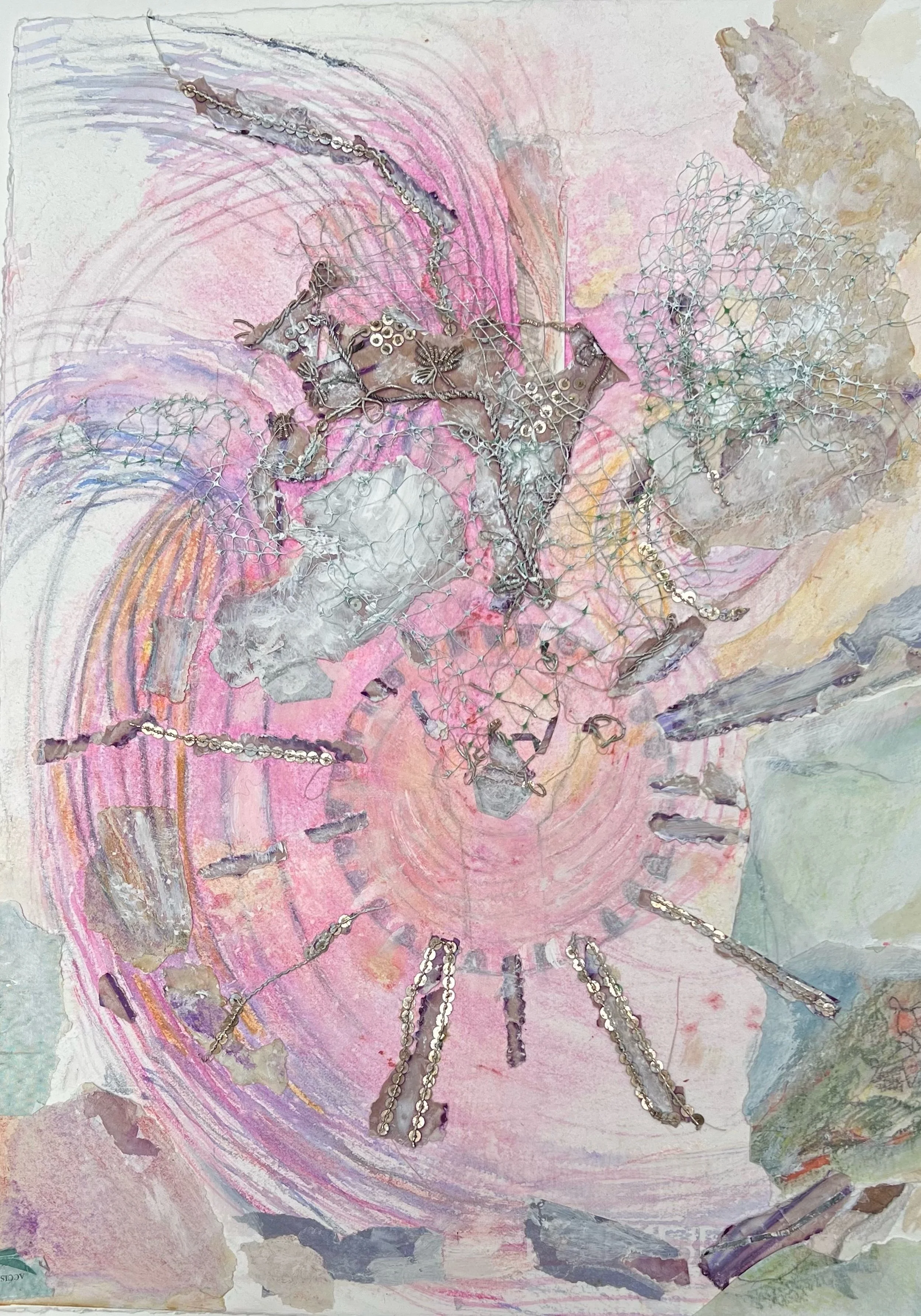 Madonna of Villard
Collage, colored pencil, watercolor, 9.75" x 14"H, 2021