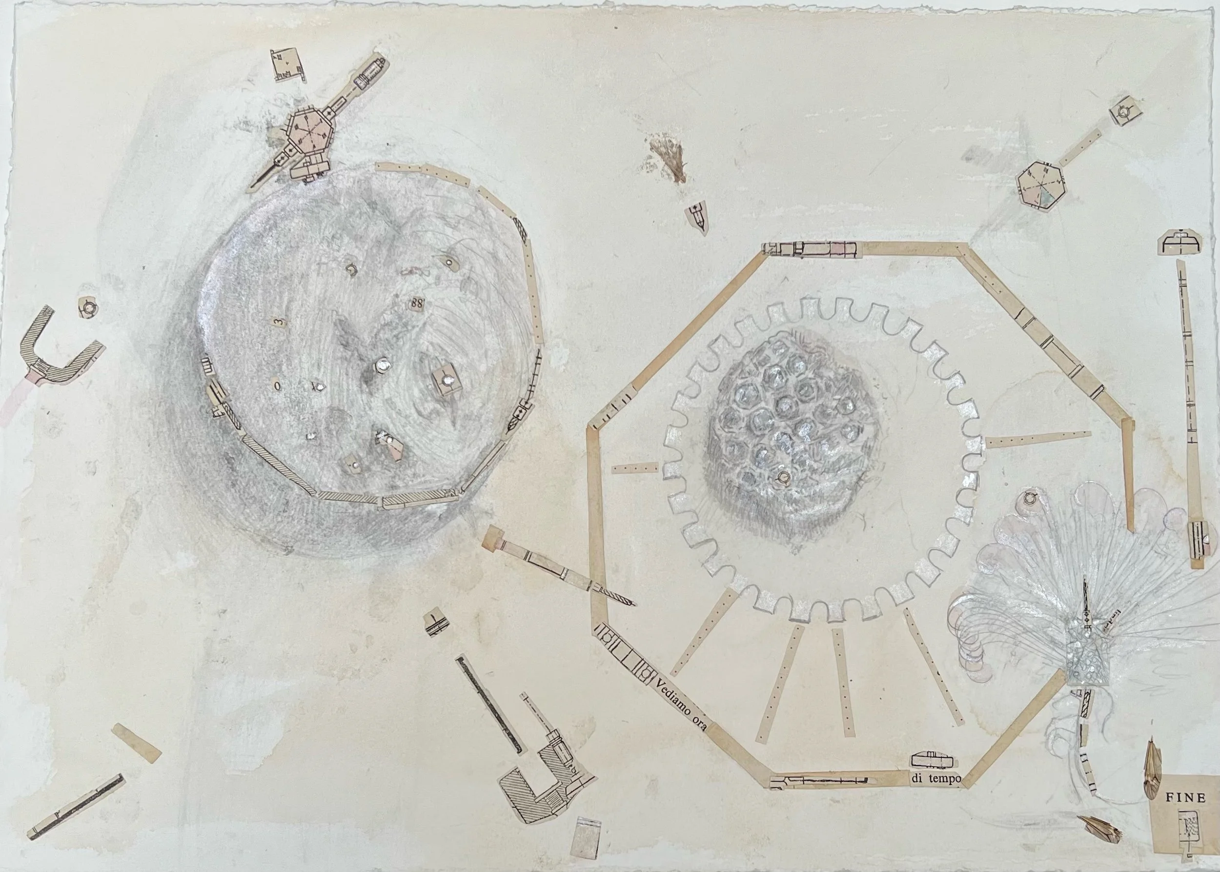 Hive
Collage, graphite, 9.75" x 14"H, 2021