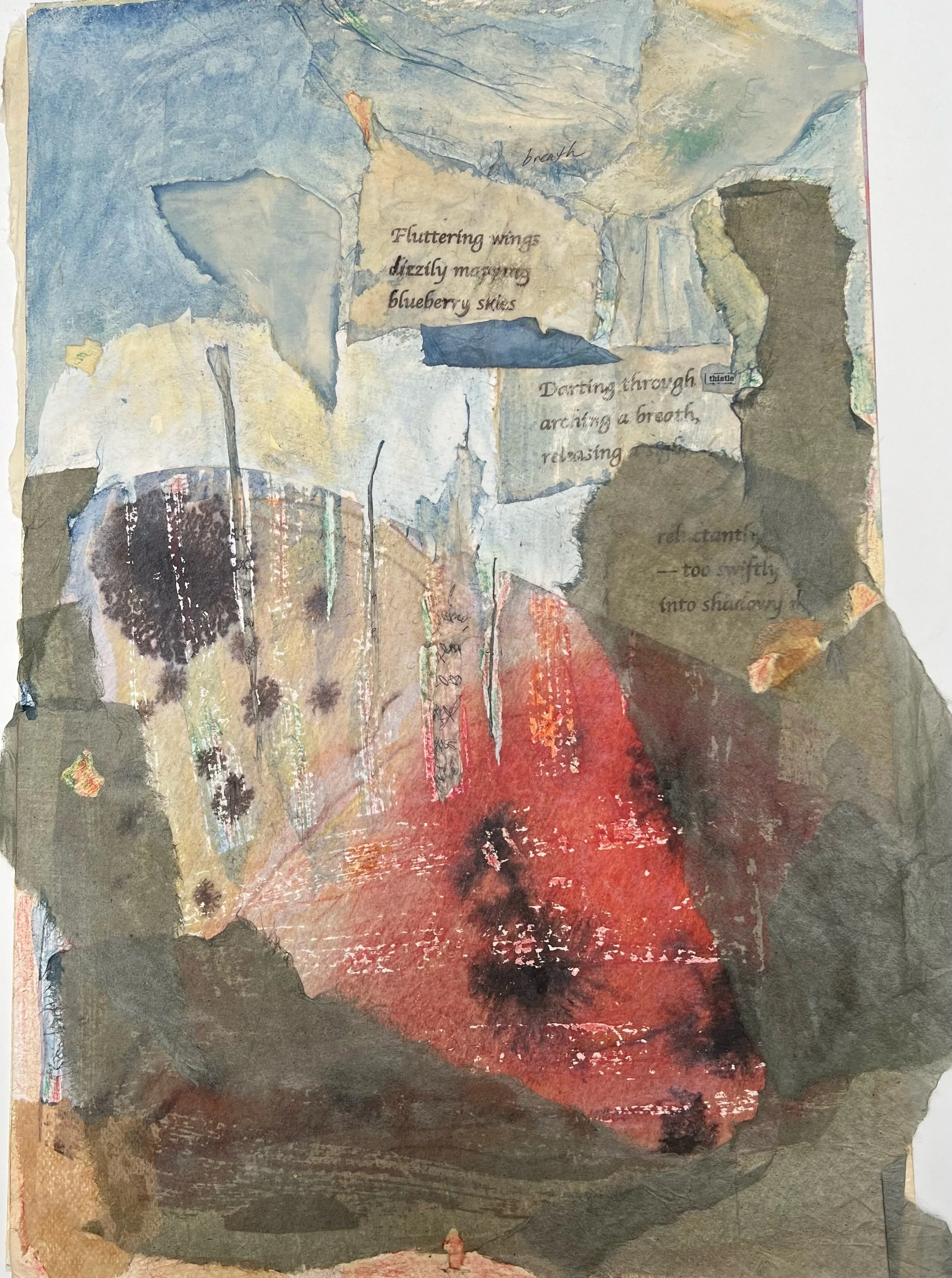 Flutter Fail VII
Collage, watercolor, Xerox transfer, 12" x 15" H, 2020