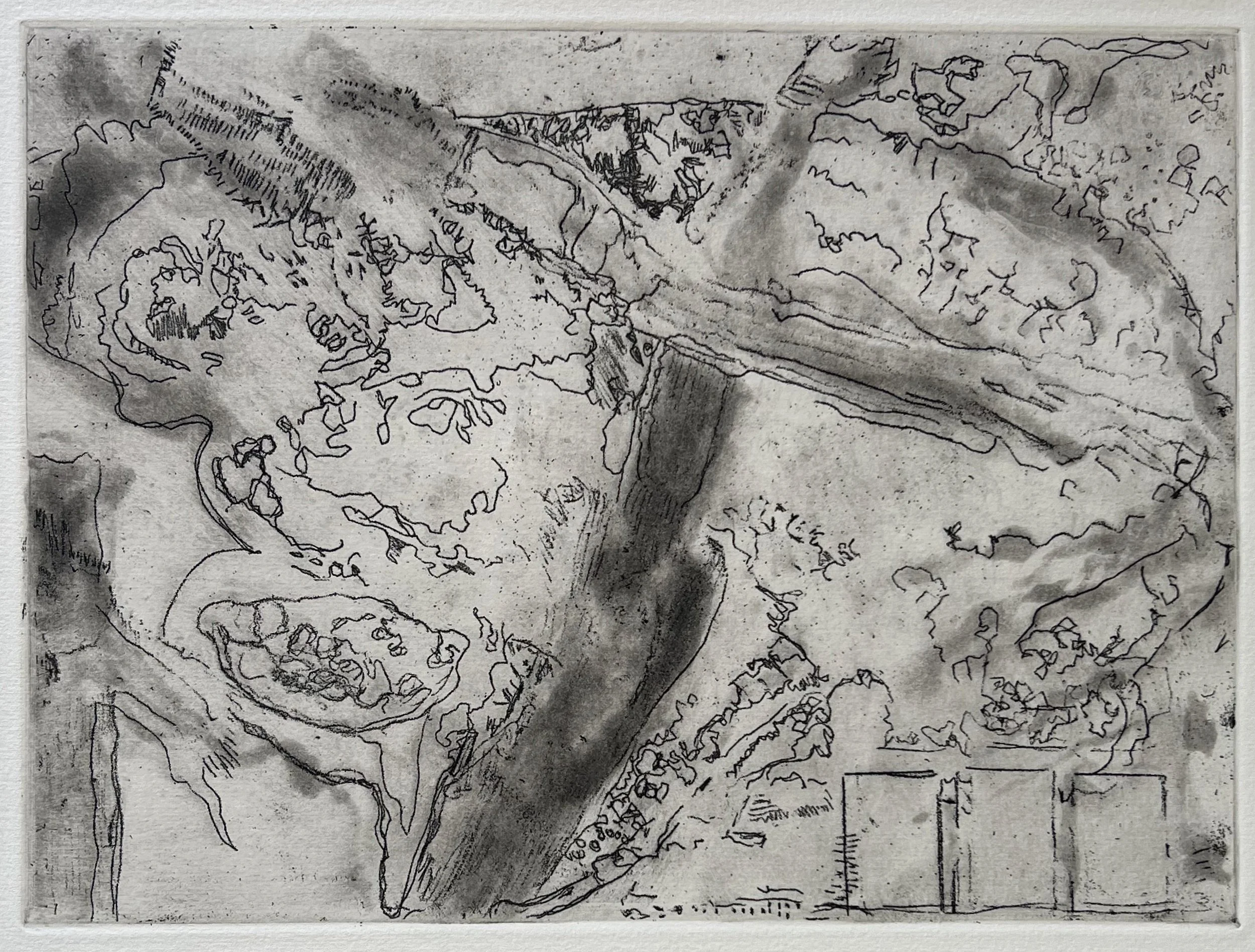 Three Prayers
Soft-ground etching
12" x 8.5" H, 2026