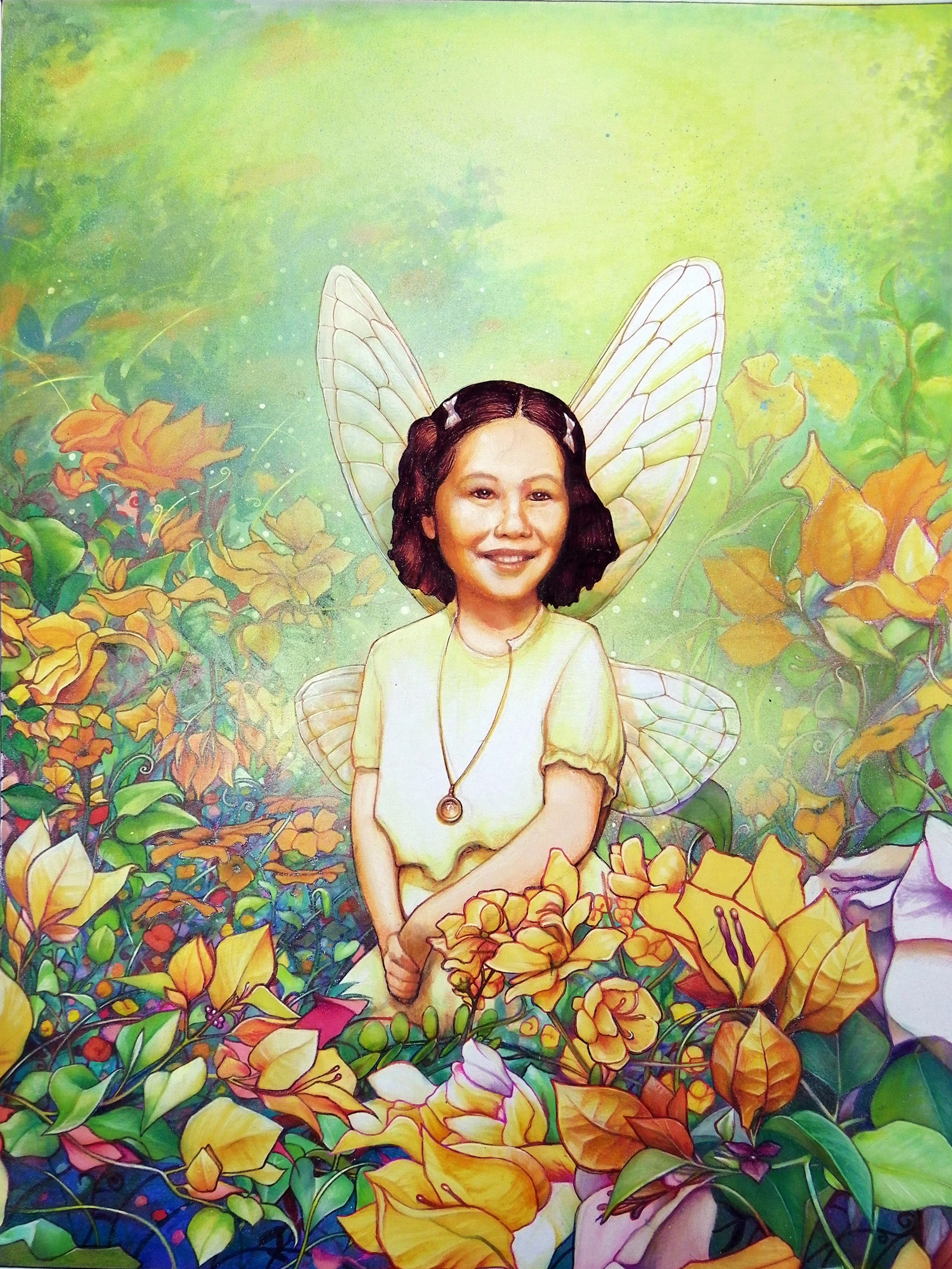 Fairy portrait of a friend as a child (for her daughters bedroom).