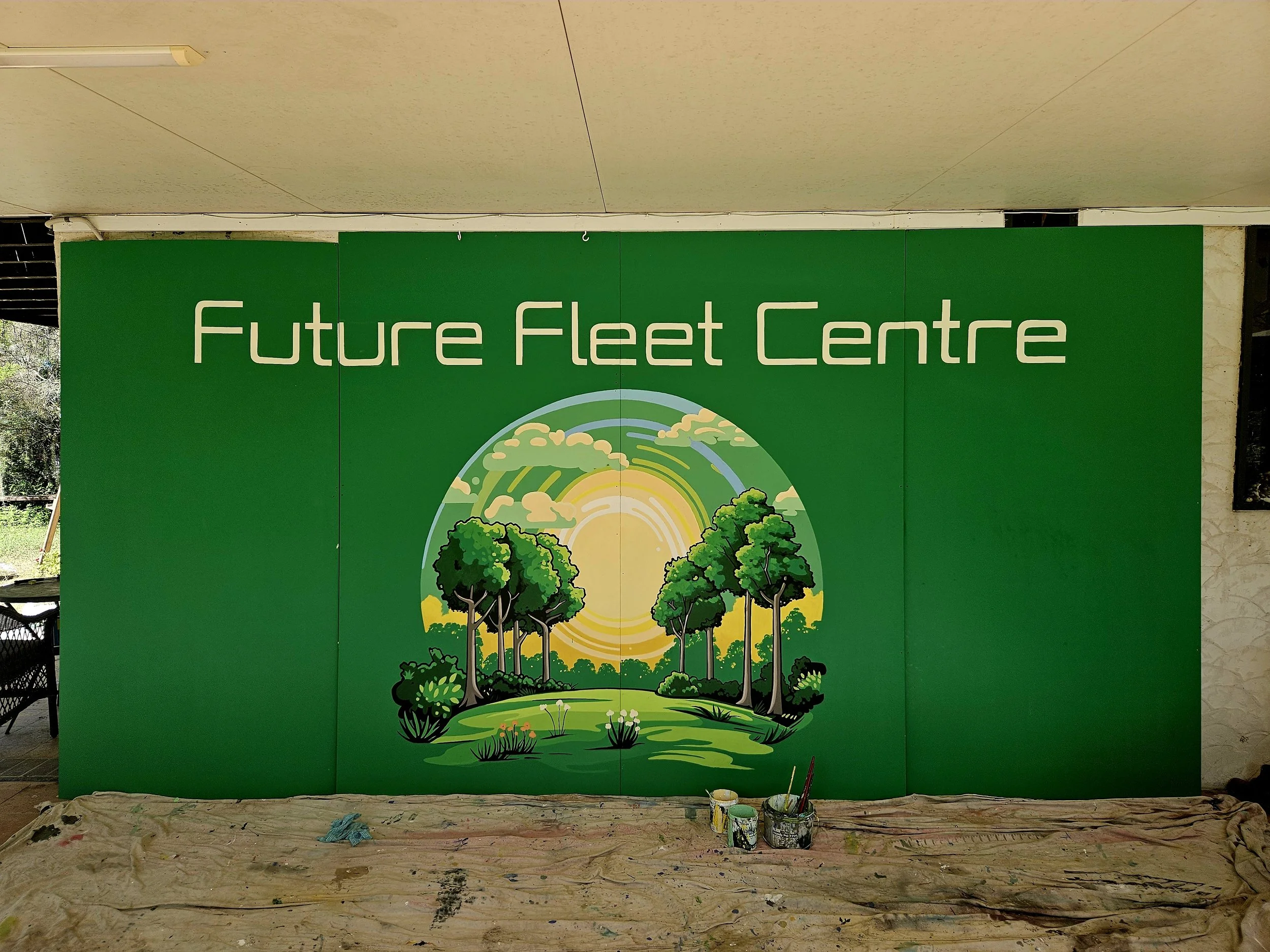 Sign for electric vehicle charging station at the Logan City Council