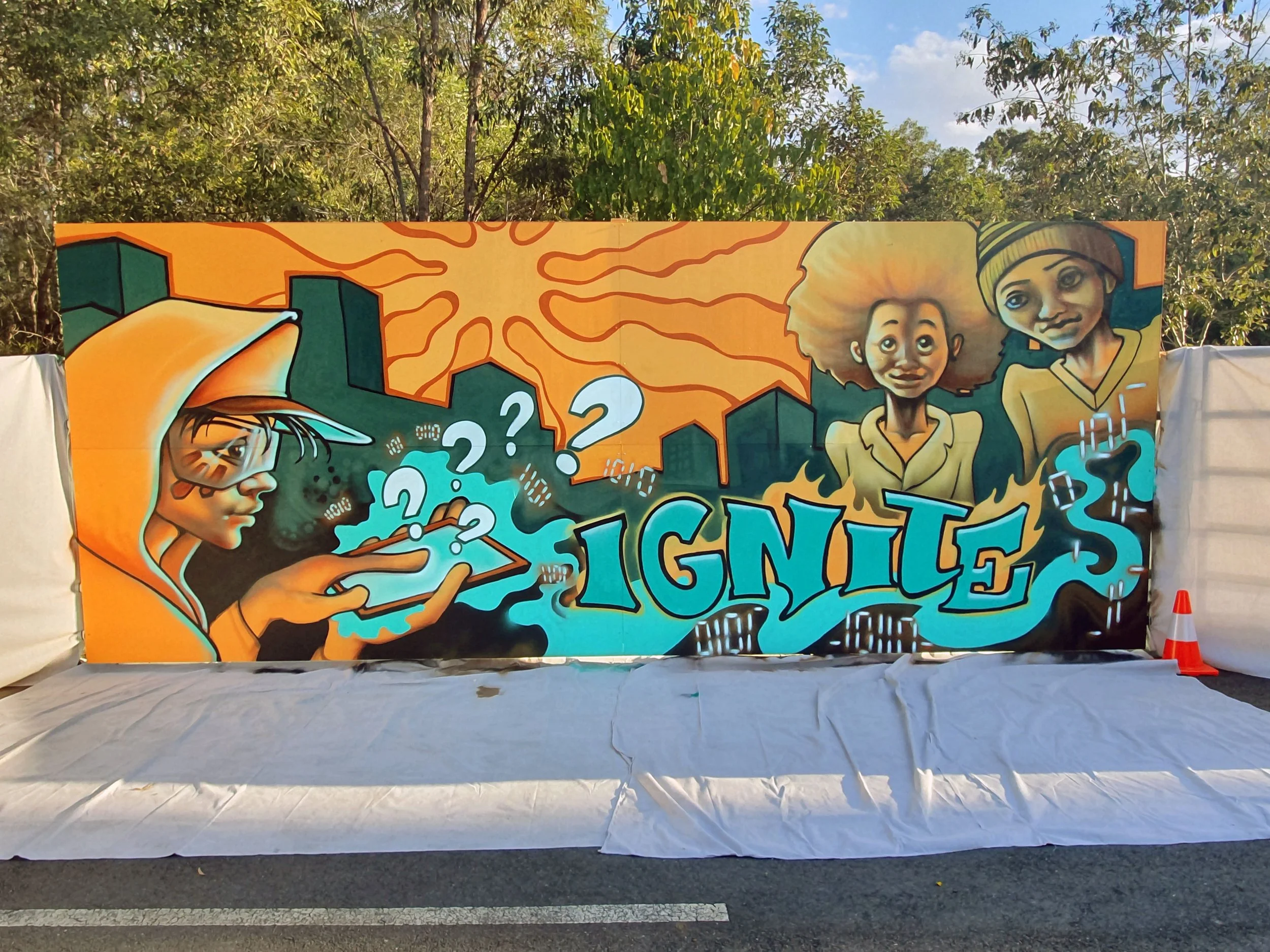 Demonstration painting for Ignite jobs festival. Browns Plains 
(Painted with Jamie Brown)