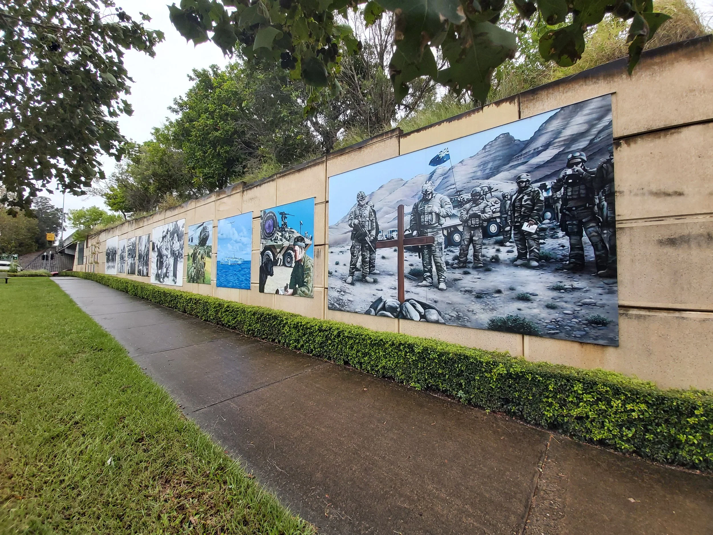 ANZAC themed mural wall Hillcrest 
(Painted with Paul Turnbull)