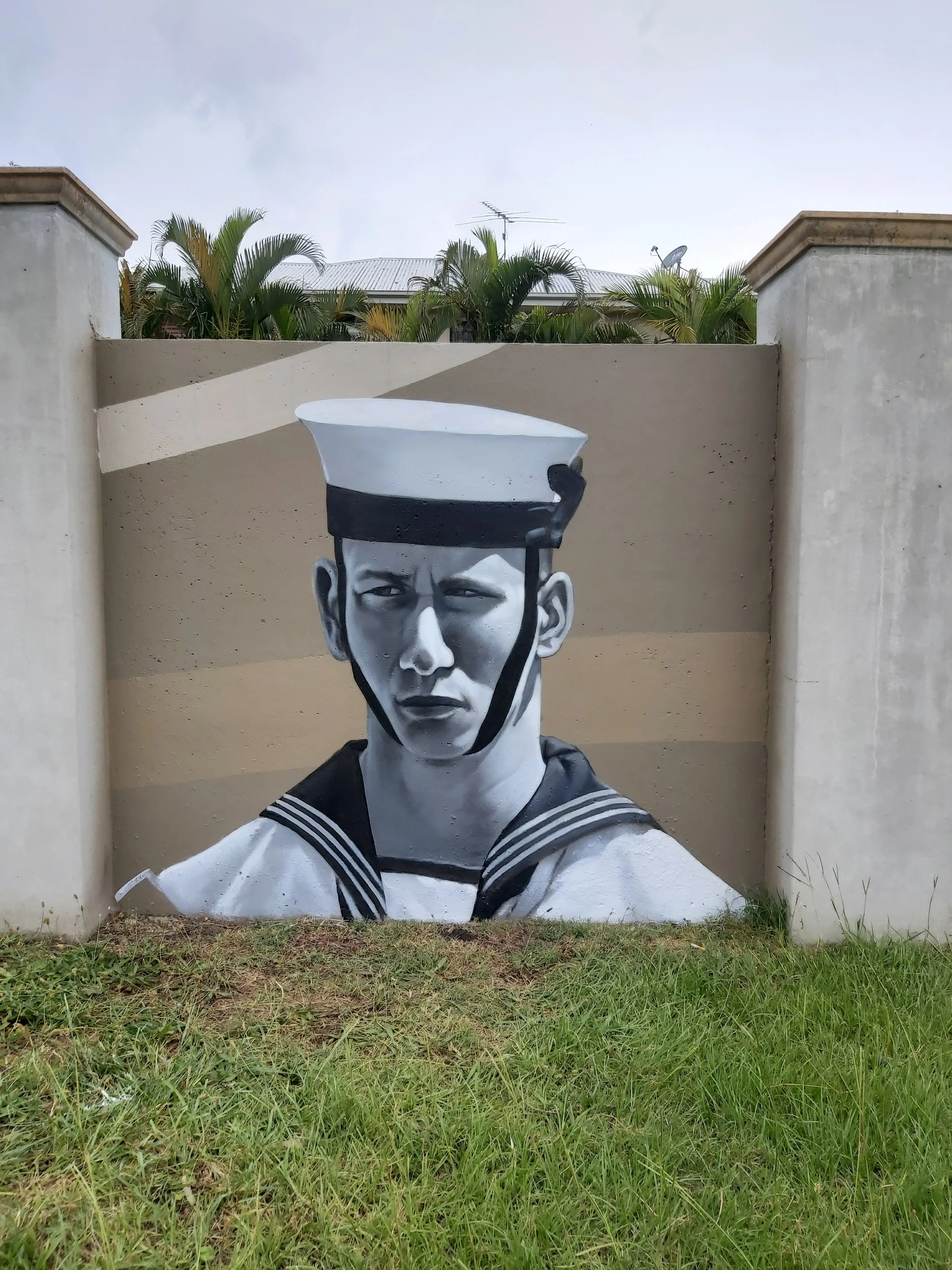 Part of ANZAC memorial at Windaroo
(background painted by Paul Turnbull)