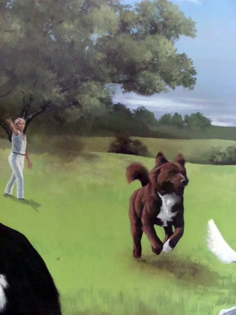 One of several paintings in the dog holding section of Kingston Animal management Centre