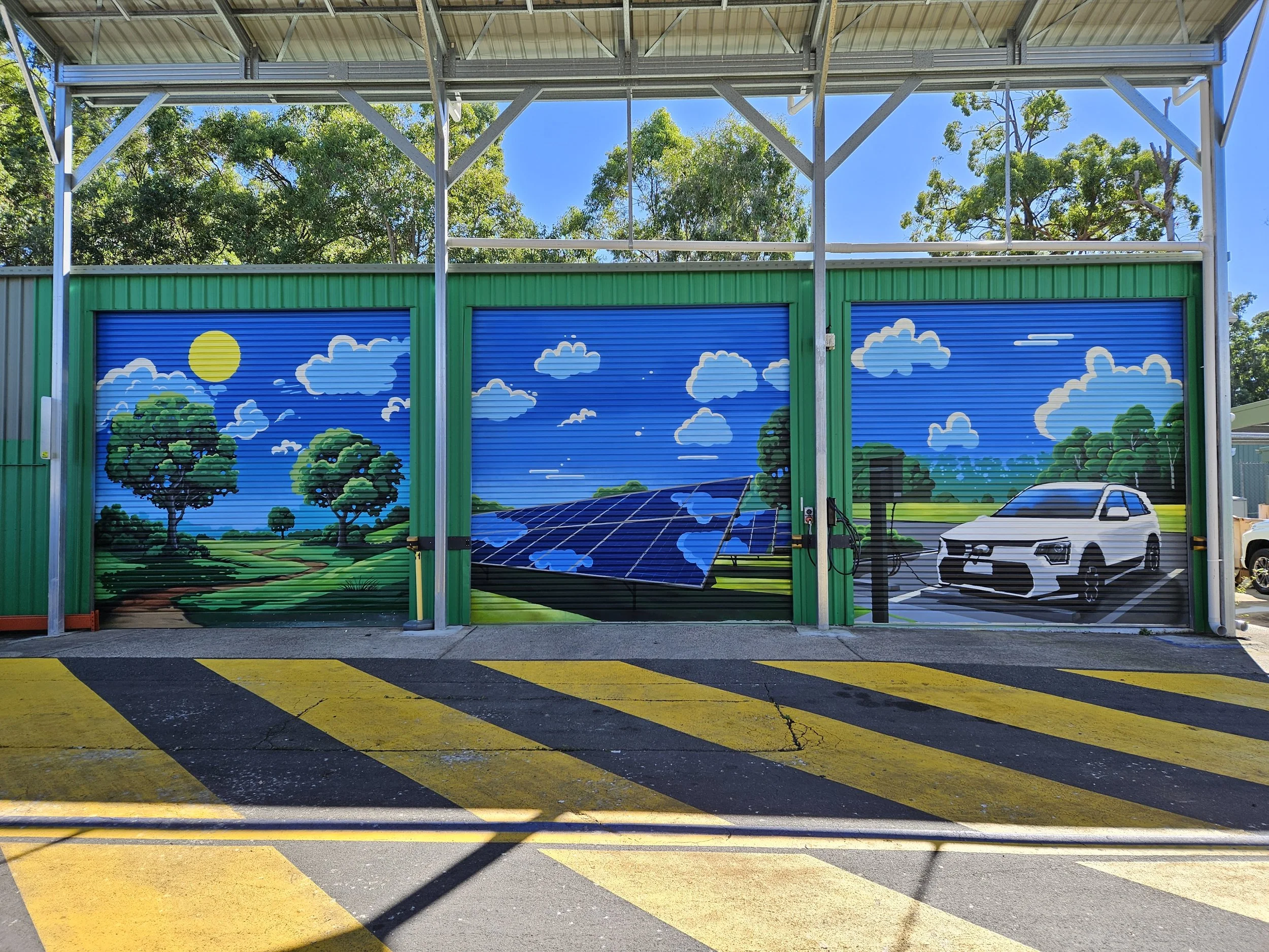 Electric vehicle charging station at the Logan City Council