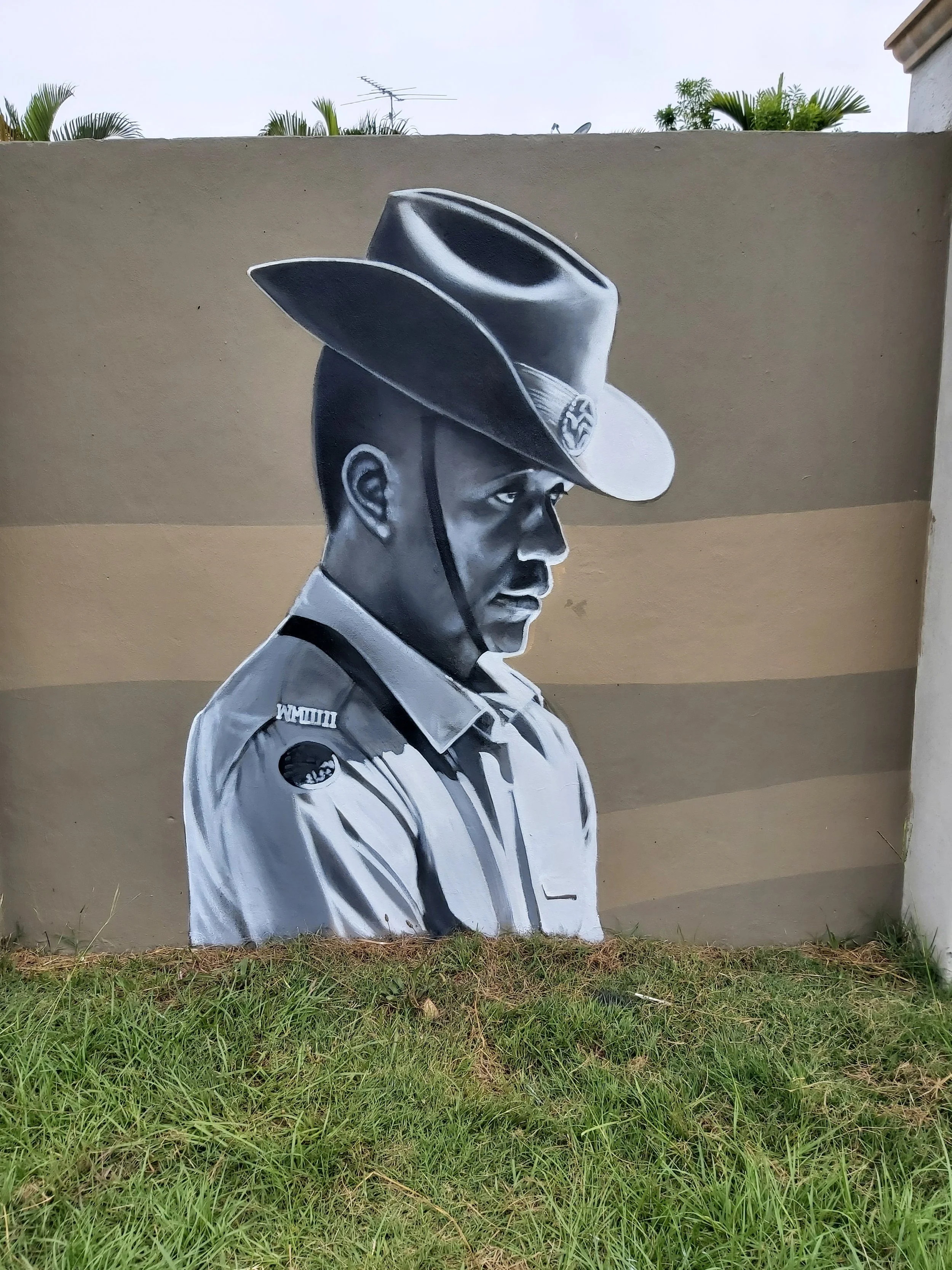 Part of ANZAC memorial at Windaroo
(background painted by Paul Turnbull)