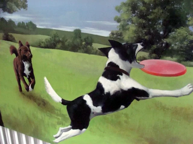 One of several paintings in the dog holding section of Kingston Animal management Centre