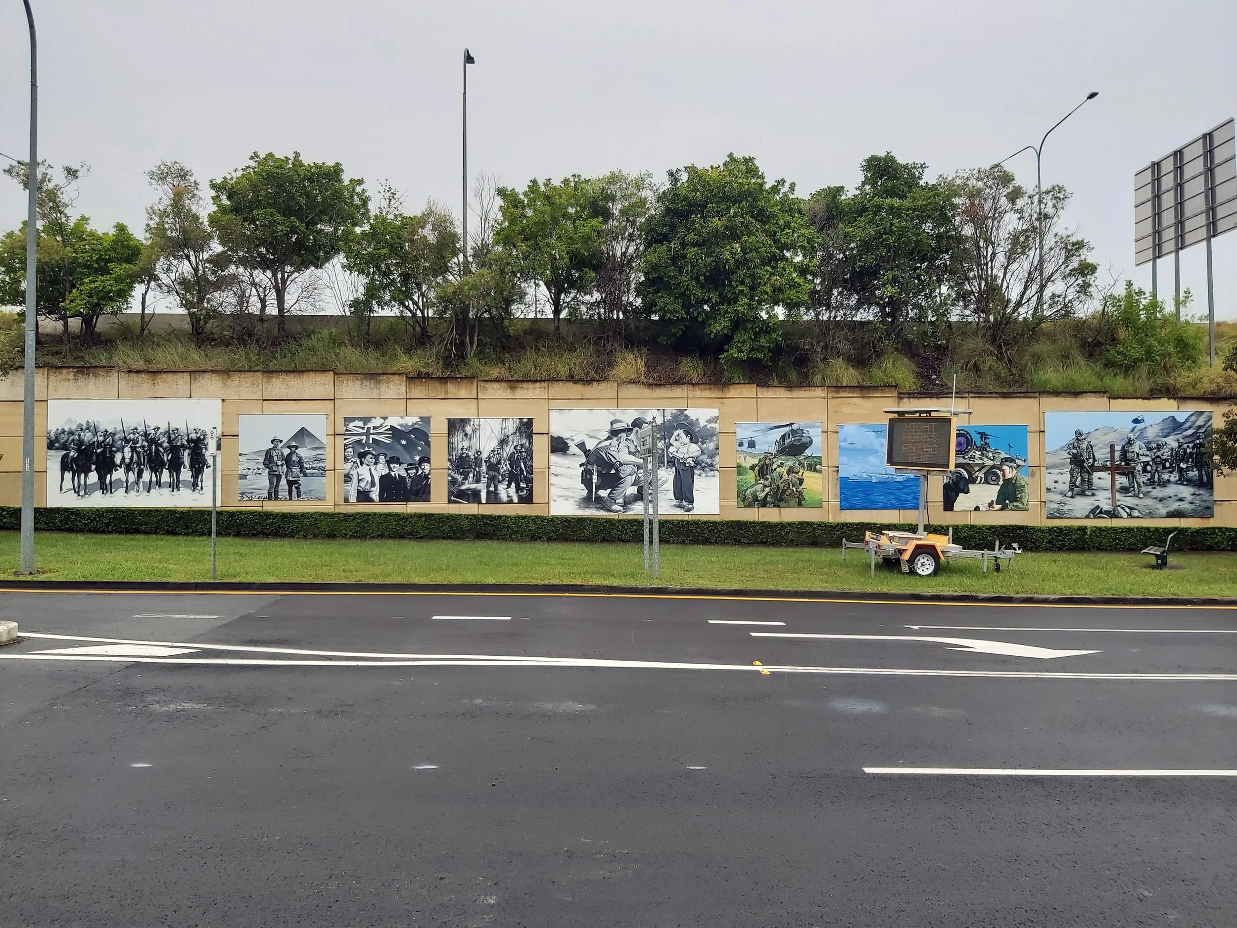 ANZAC themed mural wall Hillcrest 
(Painted with Paul Turnbull)