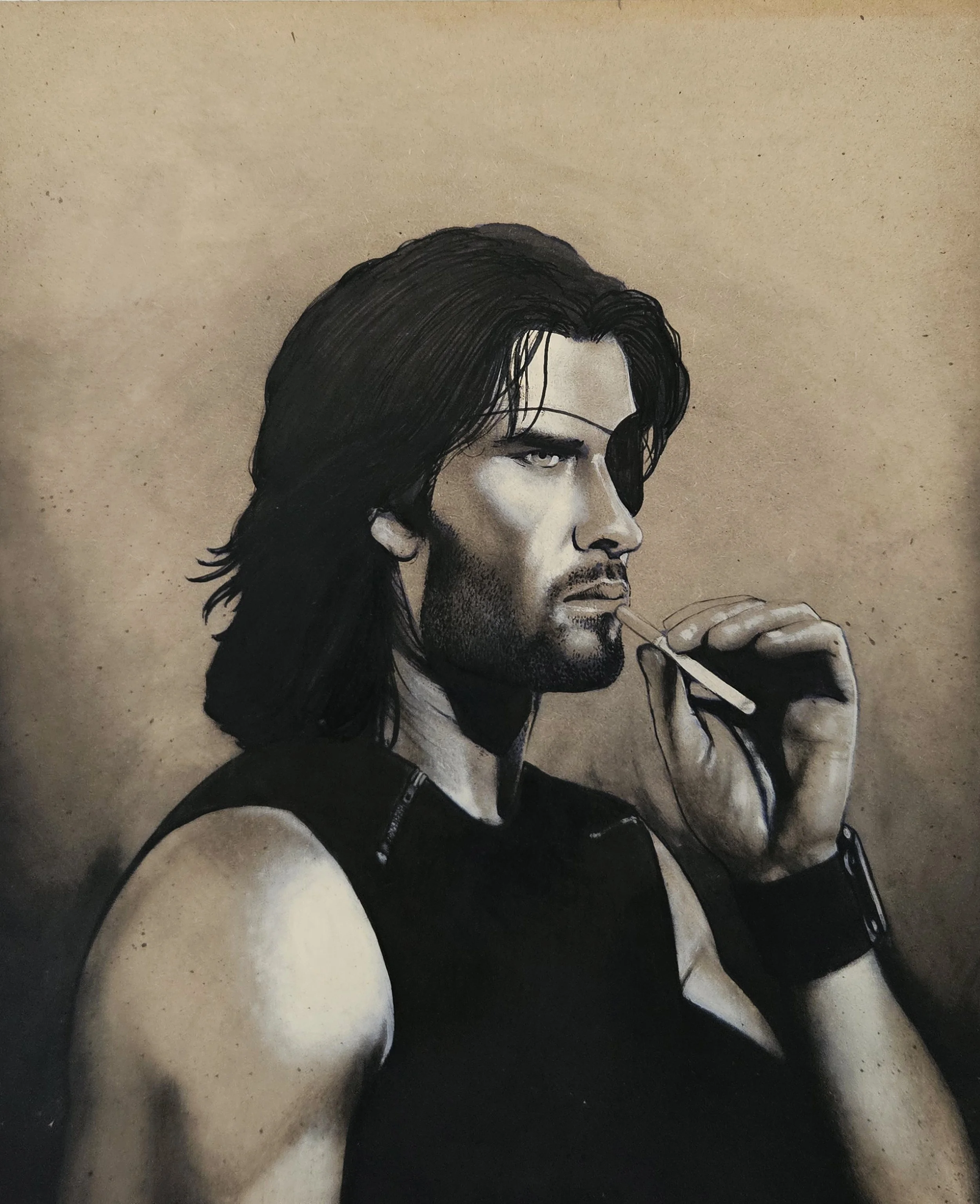 Portrait of Kurt Russel from escape from New York