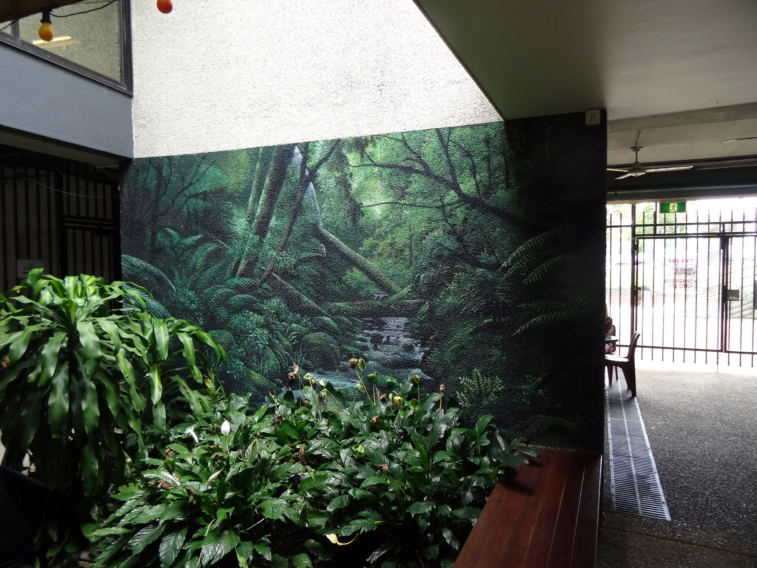 Forest scene painted at the Canteen of the Logan City Council