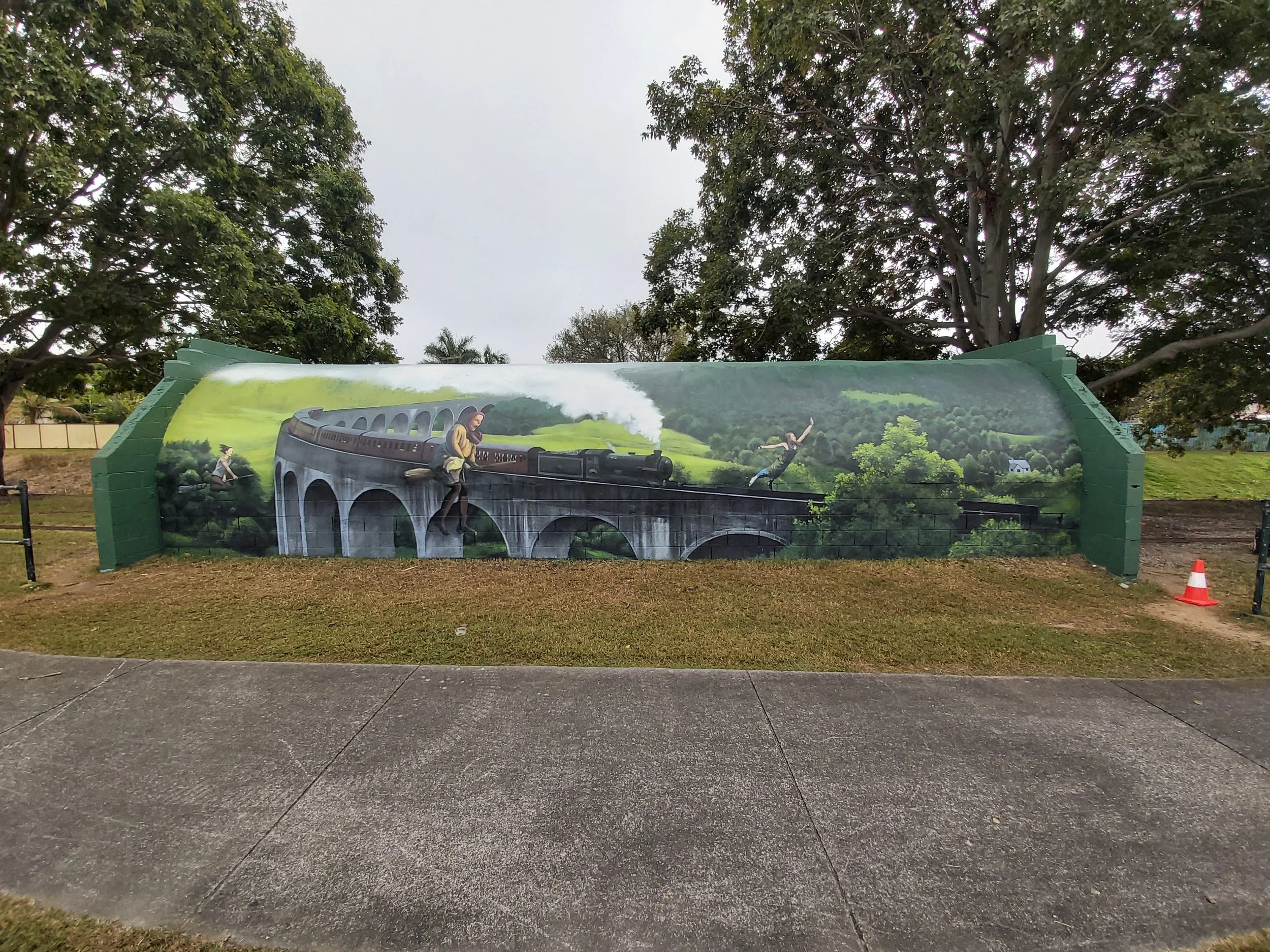 Part of miniature train storage tunnel at Woodridge.