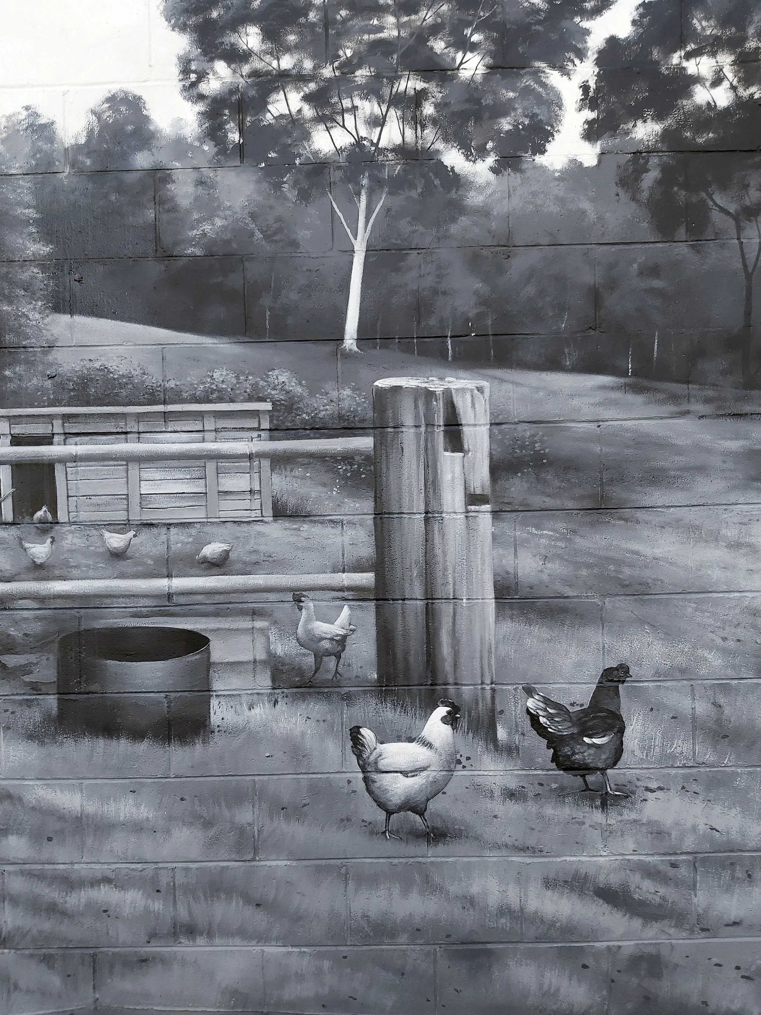 Close up of the Browns Plains historical painting