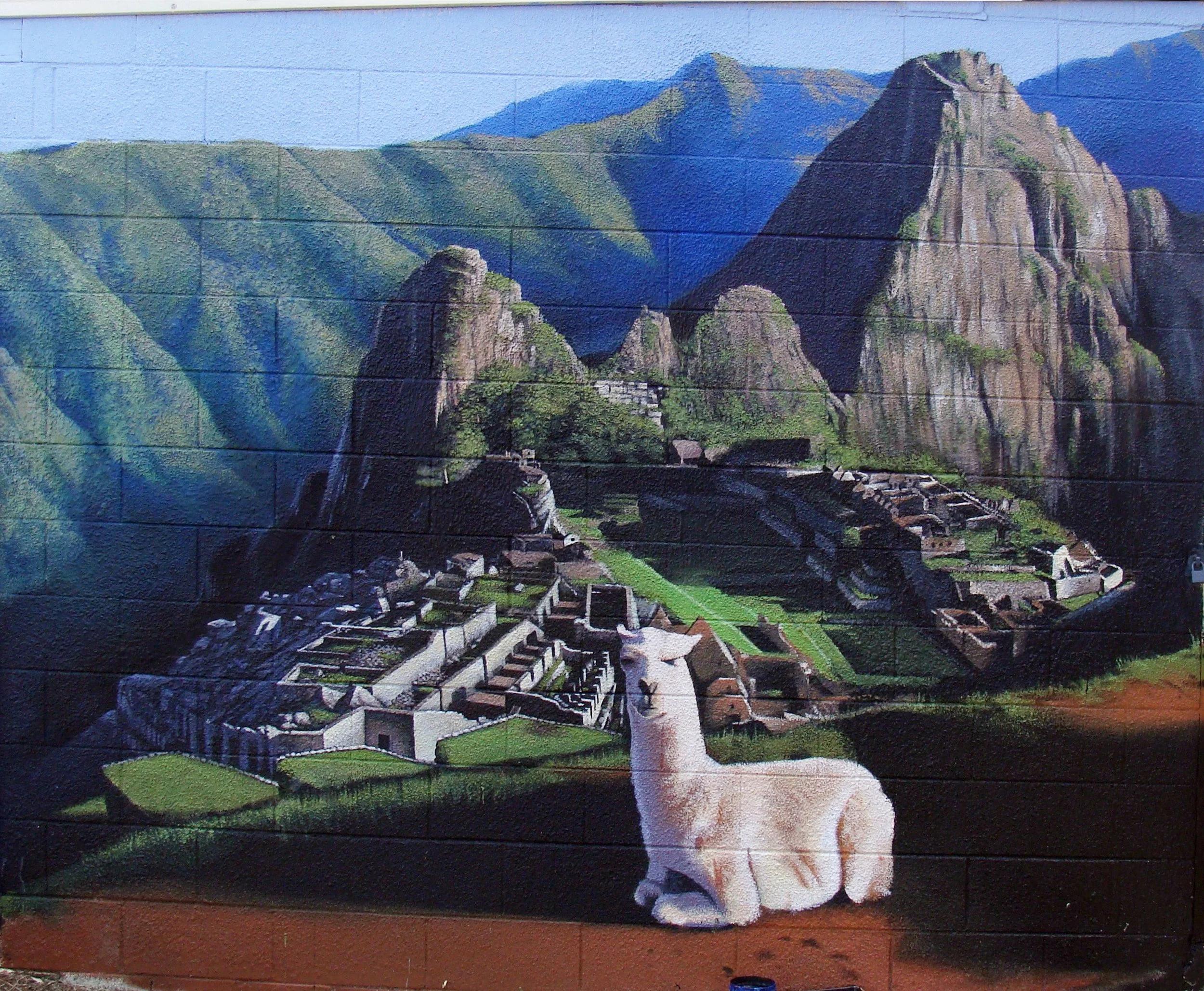 Macchu picchu scene Trinder Park soccer club, to the south of Brisbane.
(Painted with Paul Turnbull)