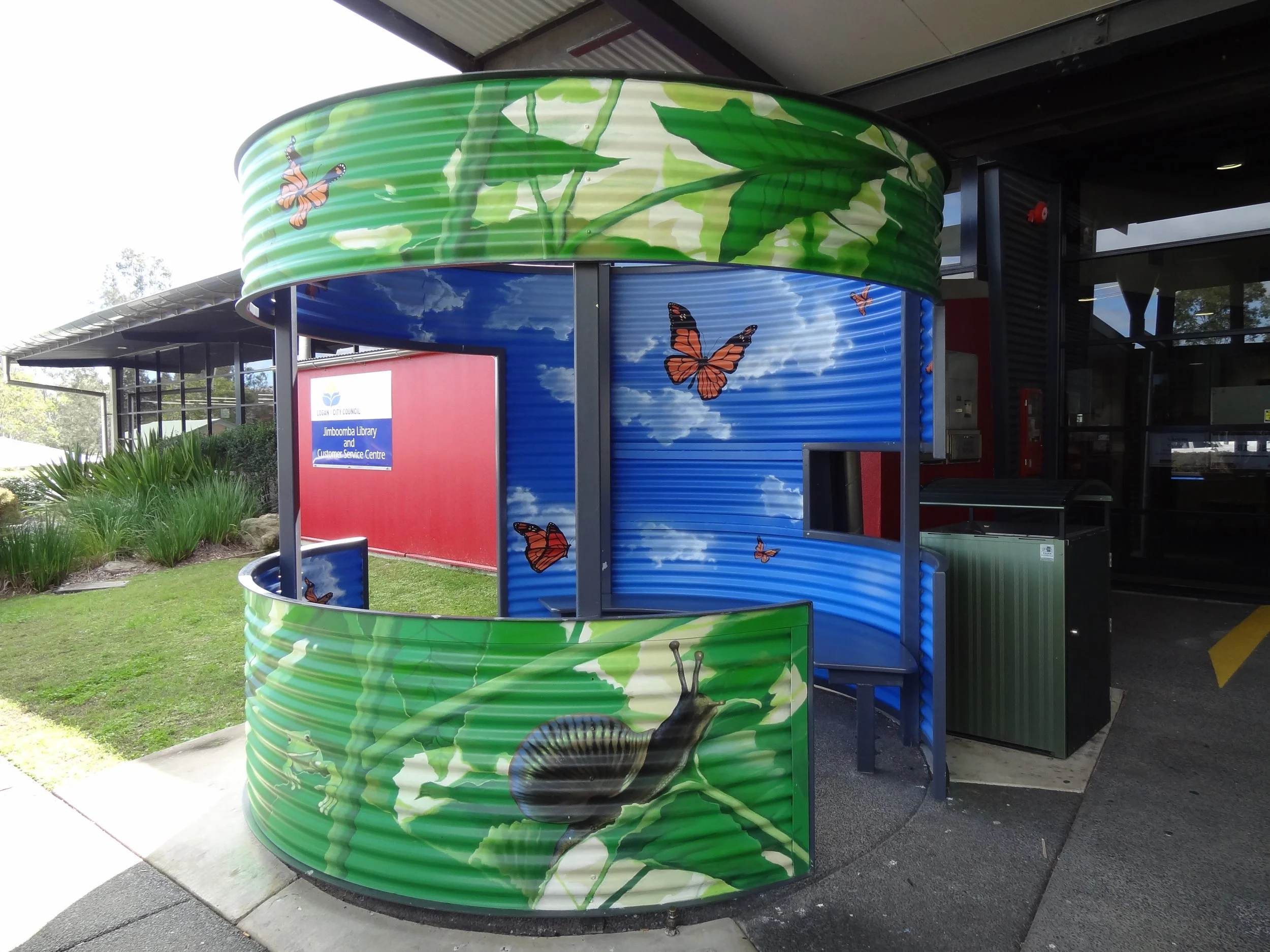 Bench outside Jimboomba Library.