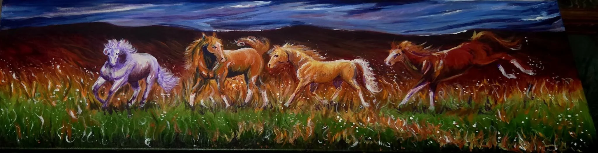 Dew and Fireflies. Reminiscing about summer nights and ponies playing in the grass and fireflies dancing.