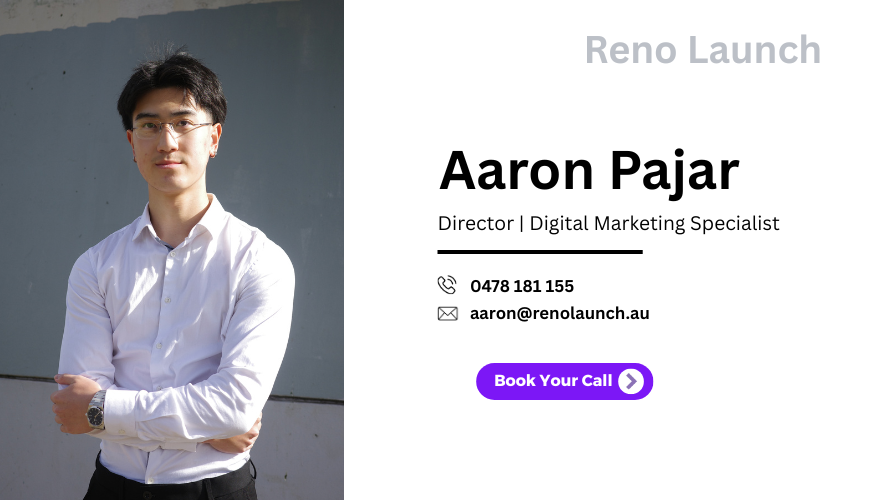 Aaron Pajar, Director of Reno Launch, guiding Australian renovation companies on generating more online leads through digital marketing.