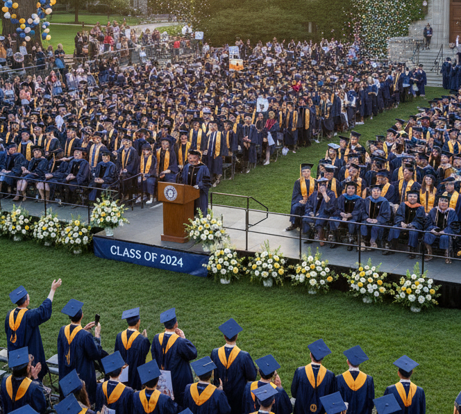 Boston Pops Chair Massage at Boston College Graduation.