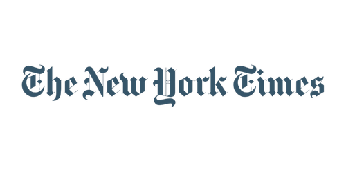 The New York Times logo in black and blue text.