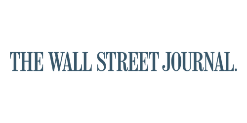 The Wall Street Journal logo with blue text on a black background