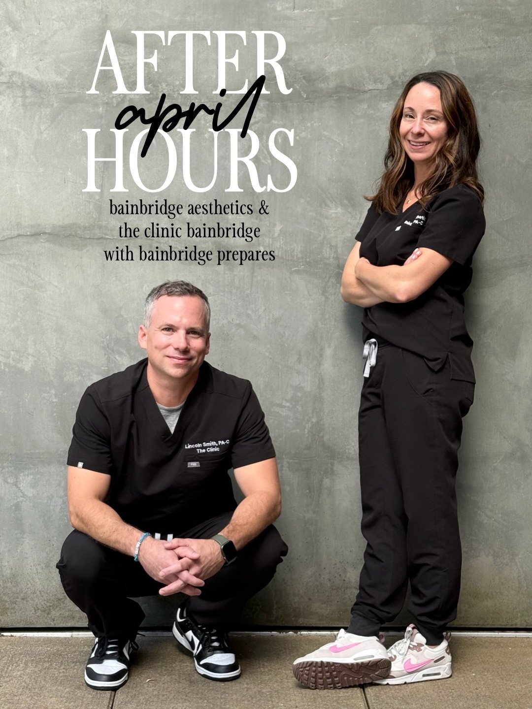 Members, it&rsquo;s time for April After Hours! 

Hosted by The Clinic on Bainbridge, Bainbridge Aesthetics with Bainbridge Prepares 👏🏻👏🏻

Details :

Thursday, Apr​il 23rd from 5​:00​​ ​PM​ ​to 7​:00​​ ​PM
The Clinic Bainbridge &mdash; 840 Madiso