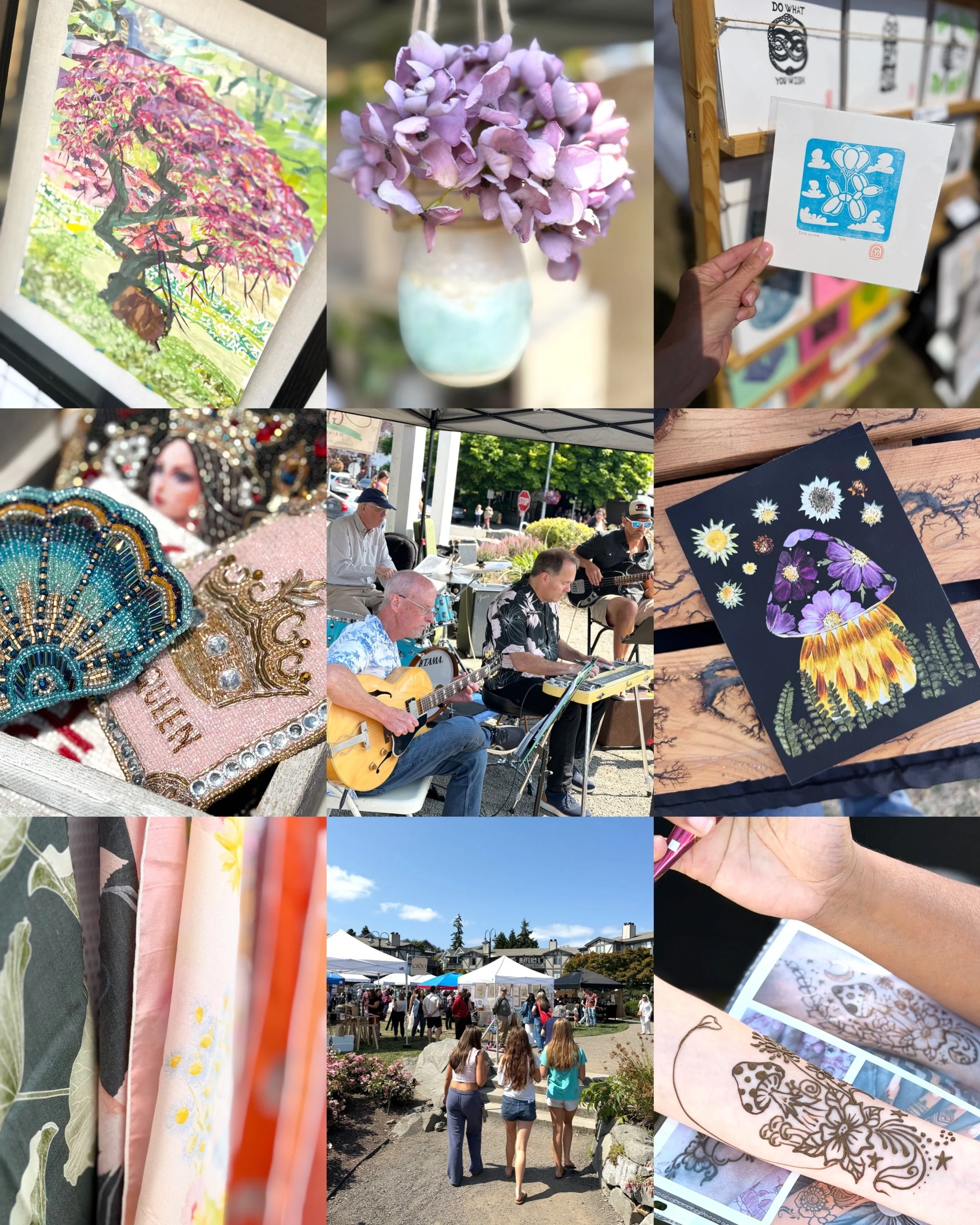 Such a beautiful day! Music, art, and community! A few pics from the Art on the Green last Sunday! Next up is Art in the Dahlias August 29 &amp; 30th! Follow @bainbridgeislandart for more details!