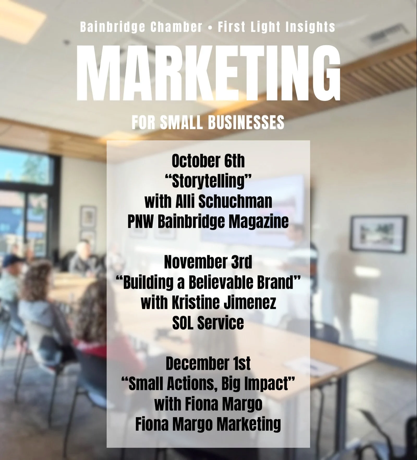 We&rsquo;re combining the next three installments of our popular First Light Insights breakfast into a fun and informative mini-series! Join us this fall to learn about telling your story, building your brand, and elevating your digital marketing gam