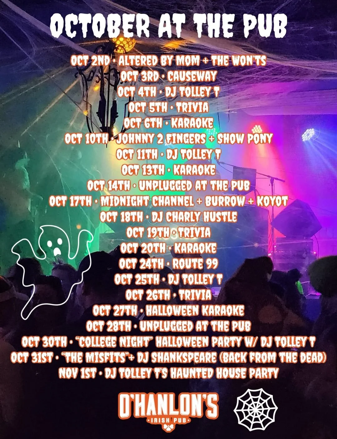 🎃 SPOOKY SEASON 🎃

What&rsquo;s up October? We see there&rsquo;s five Fridays this month, so maybe it&rsquo;s actually ROCK-Tober? Whatever you want to call it, we&rsquo;ve got a helluva month lined up! Big shows, big dance floors and most likely s
