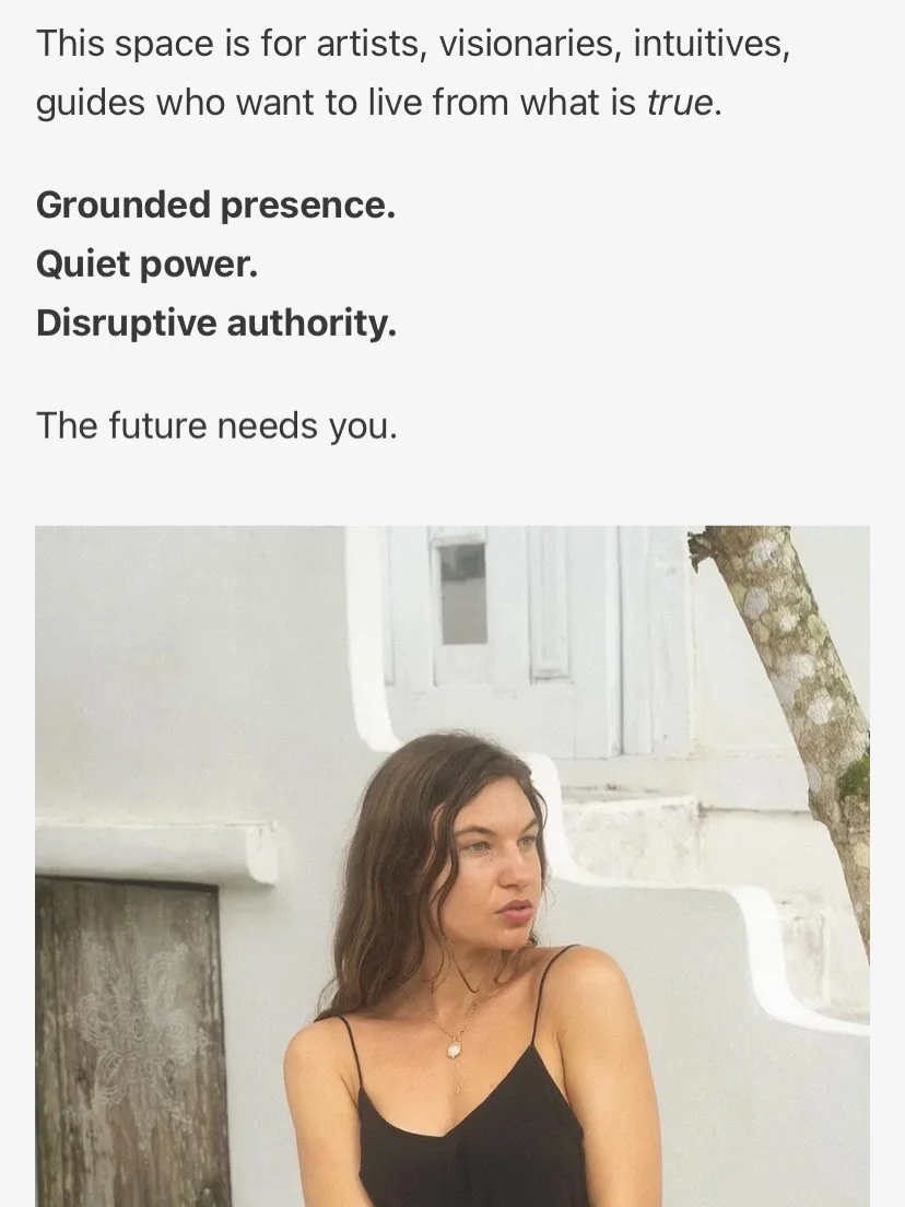 I&rsquo;VE STARTED A SUBSTACK.

I&rsquo;ve been conflicted in terms of my relationship to social media&mdash;especially Instagram&mdash;and how to show up online for a while.

On a deeper level I have felt the pull for silence, stillness and withdraw