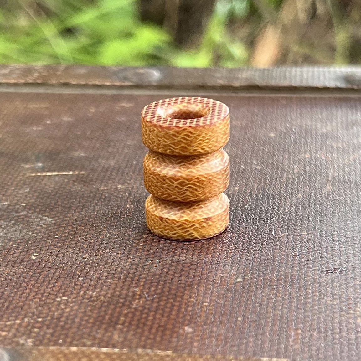 Vintage Butterscotch Canvas Micarta Lanyard Bead
