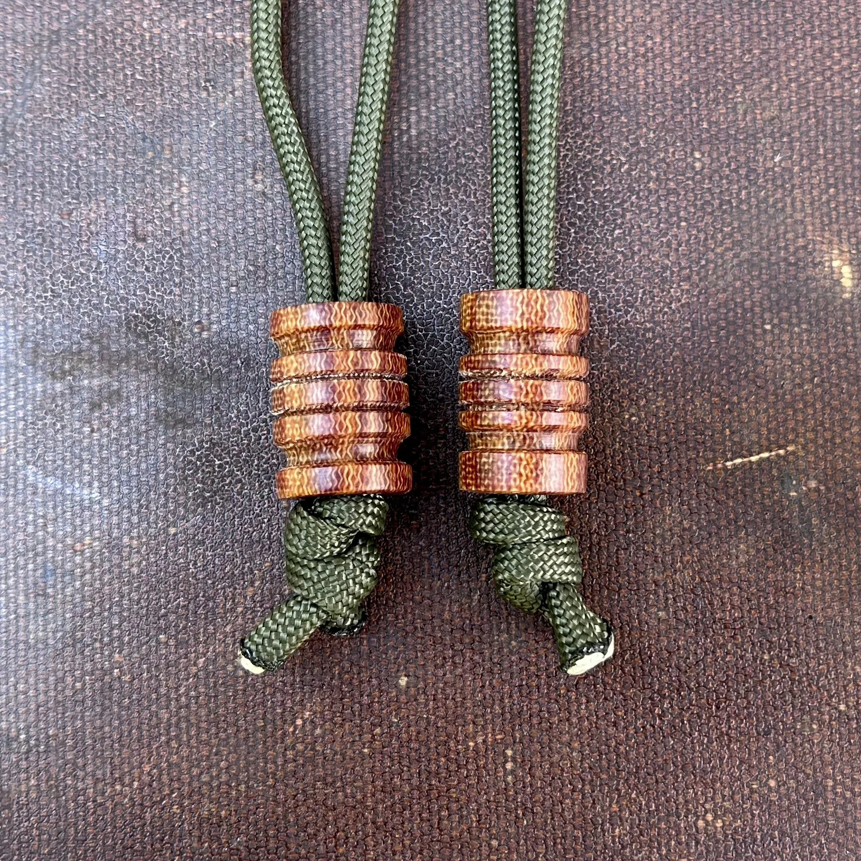 Vintage Canvas Micarta EDC Lanyard Beads
