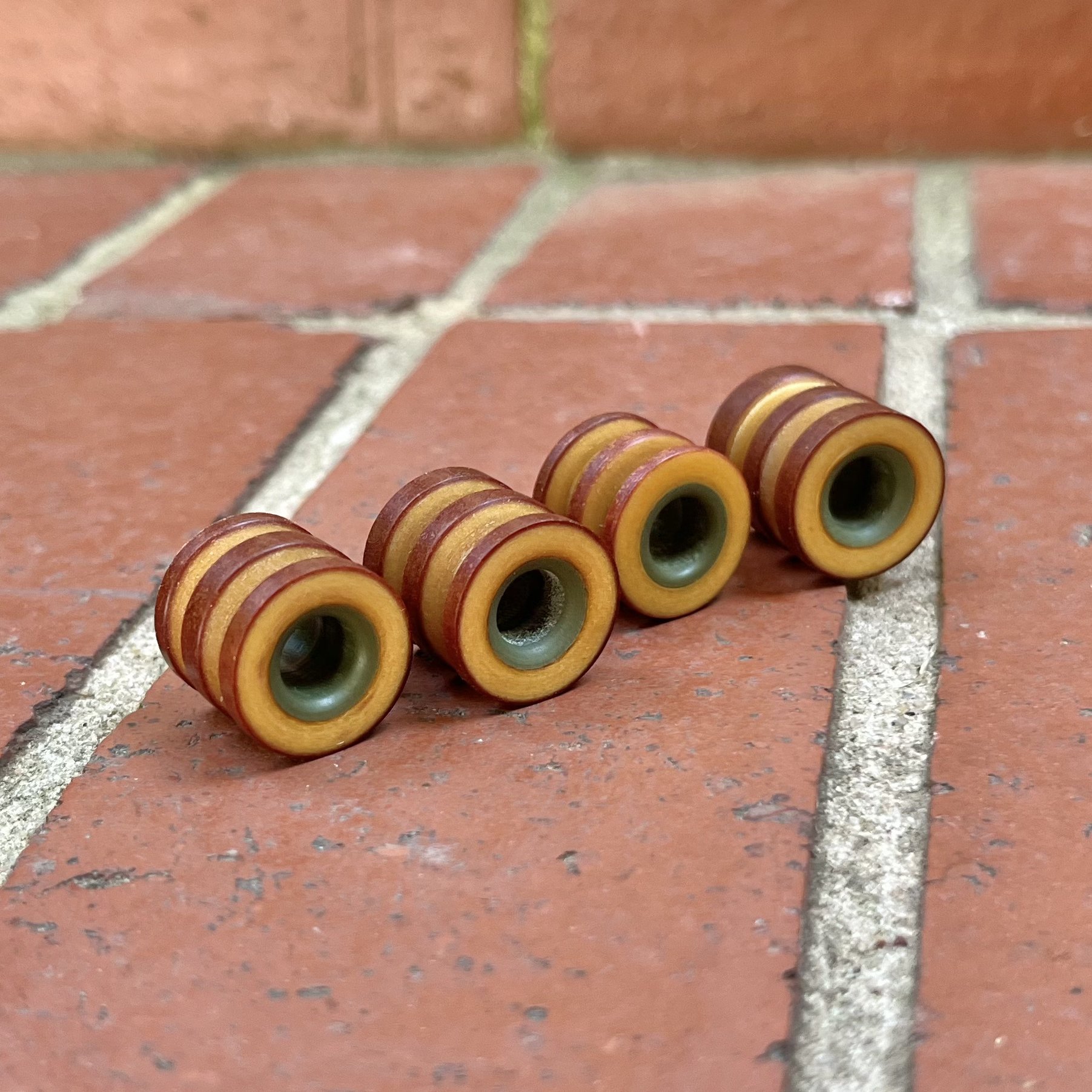Vintage Paper Micarta + OD Green G10 EDC Lanyard Beads