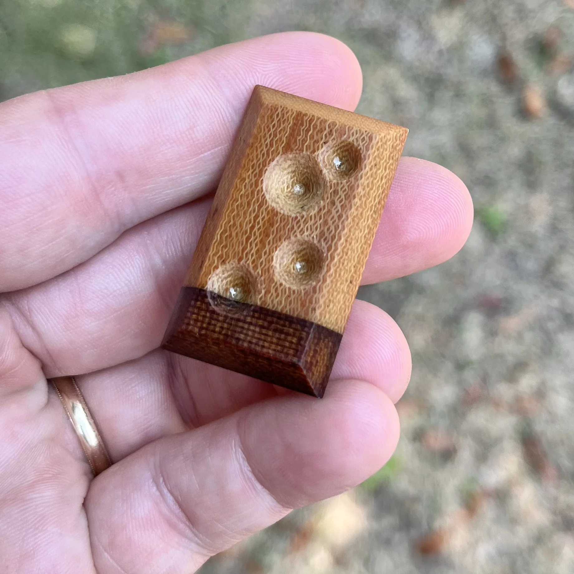 Vintage Micarta Palmer Worry Stone - Double Canvas