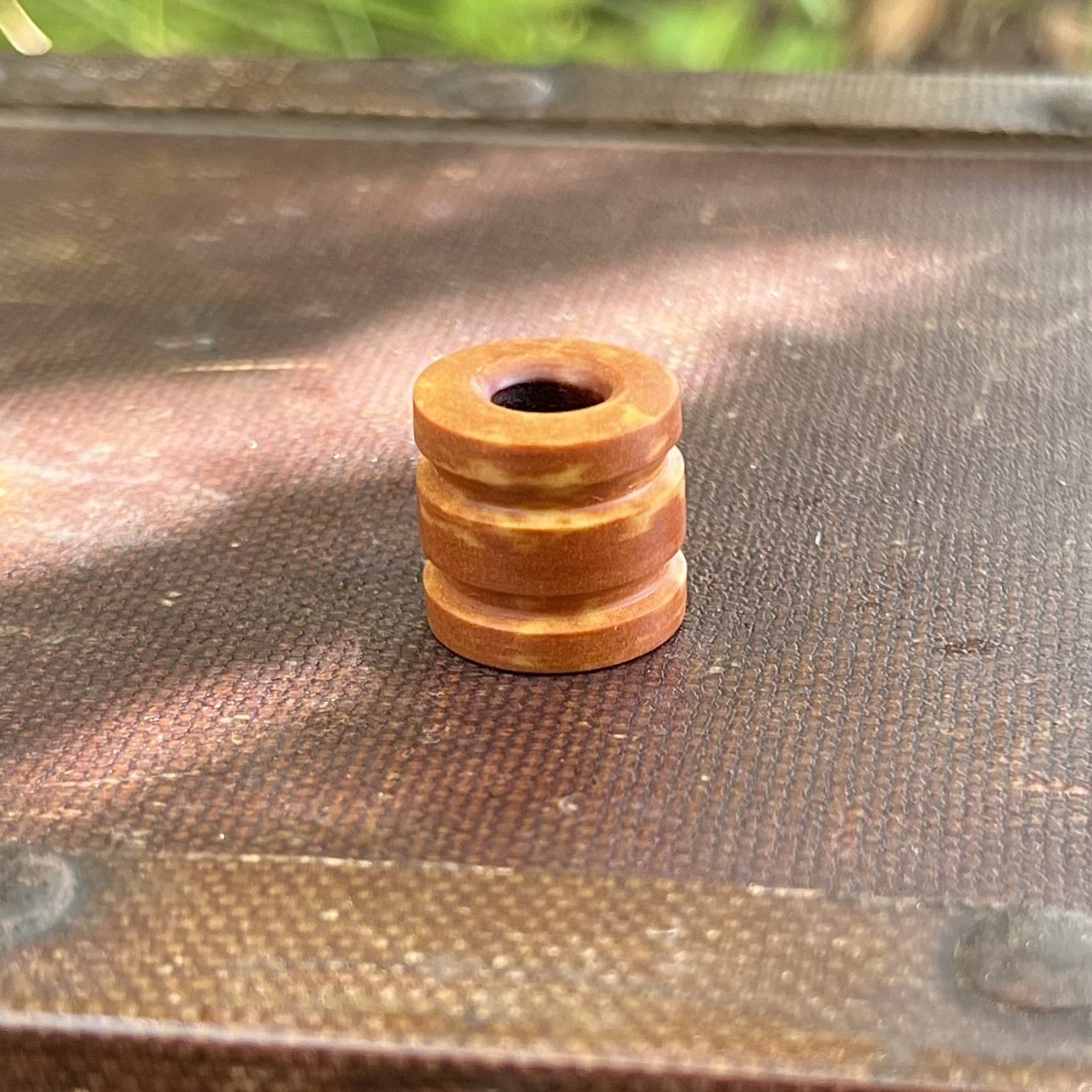 Vintage "Cheddar" Paper Micarta Lanyard Bead