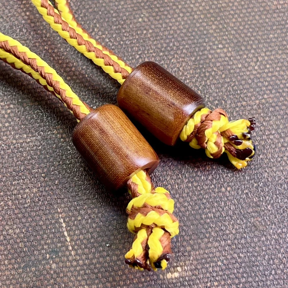 Crosscut Vintage Linen Micarta Lanyard Beads