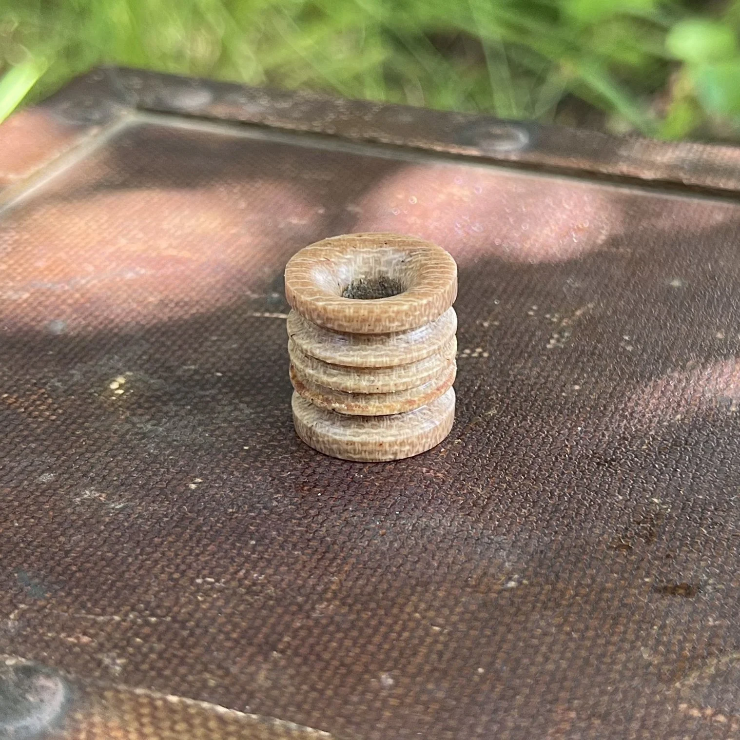 Vintage "Oatmeal" Natural Canvas Micarta Lanyard Bead