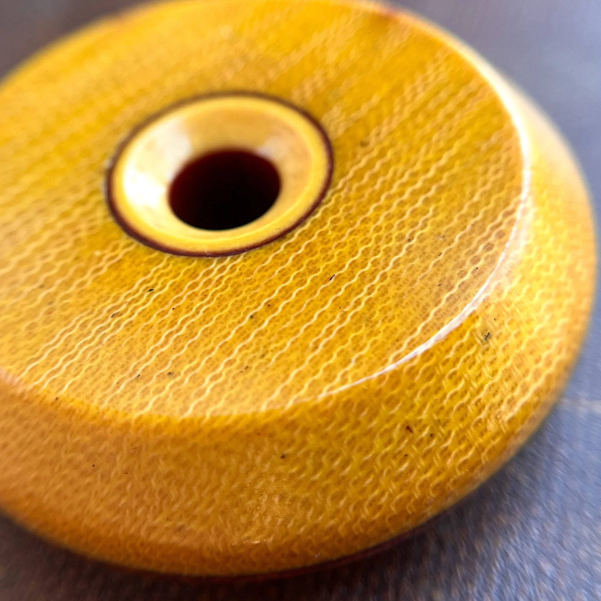 Triple Layer Vintage Micarta Puck w/ Bead