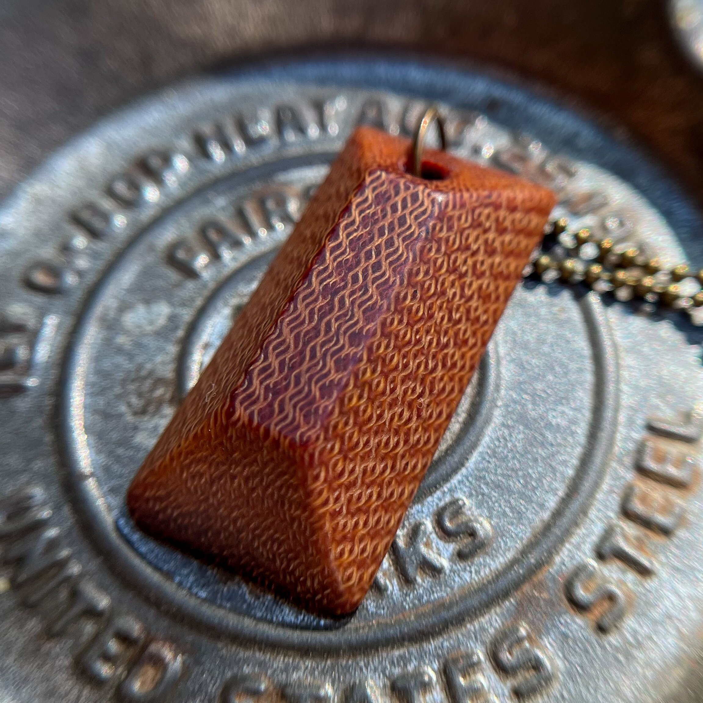 Handmade Vintage Canvas Micarta Pendant Necklace