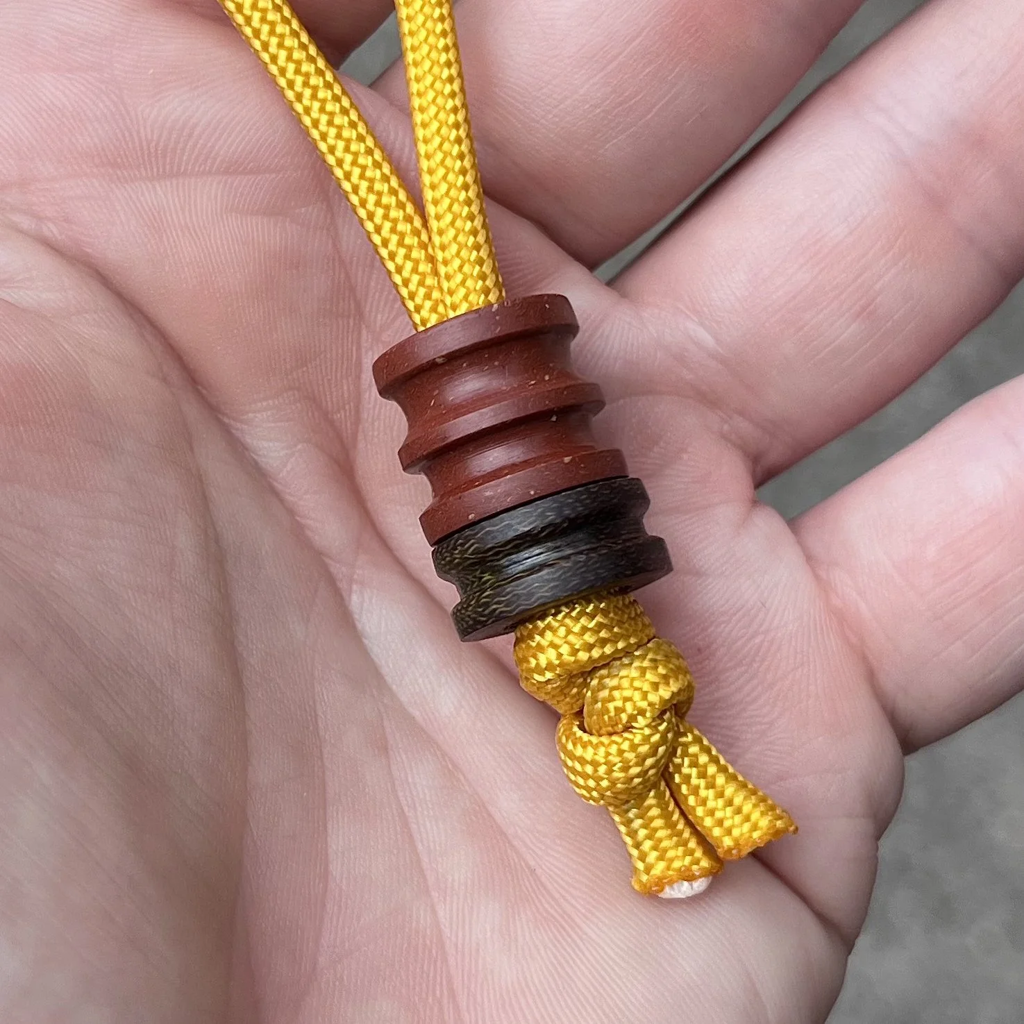 Vintage Bocce Ball + Vintage OD Green Micarta Lanyard Bead Stack