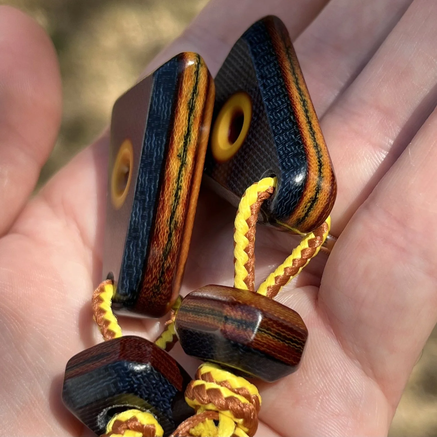 Palmer Worry Stones - Vintage Boat Pulley + Blue Canvas