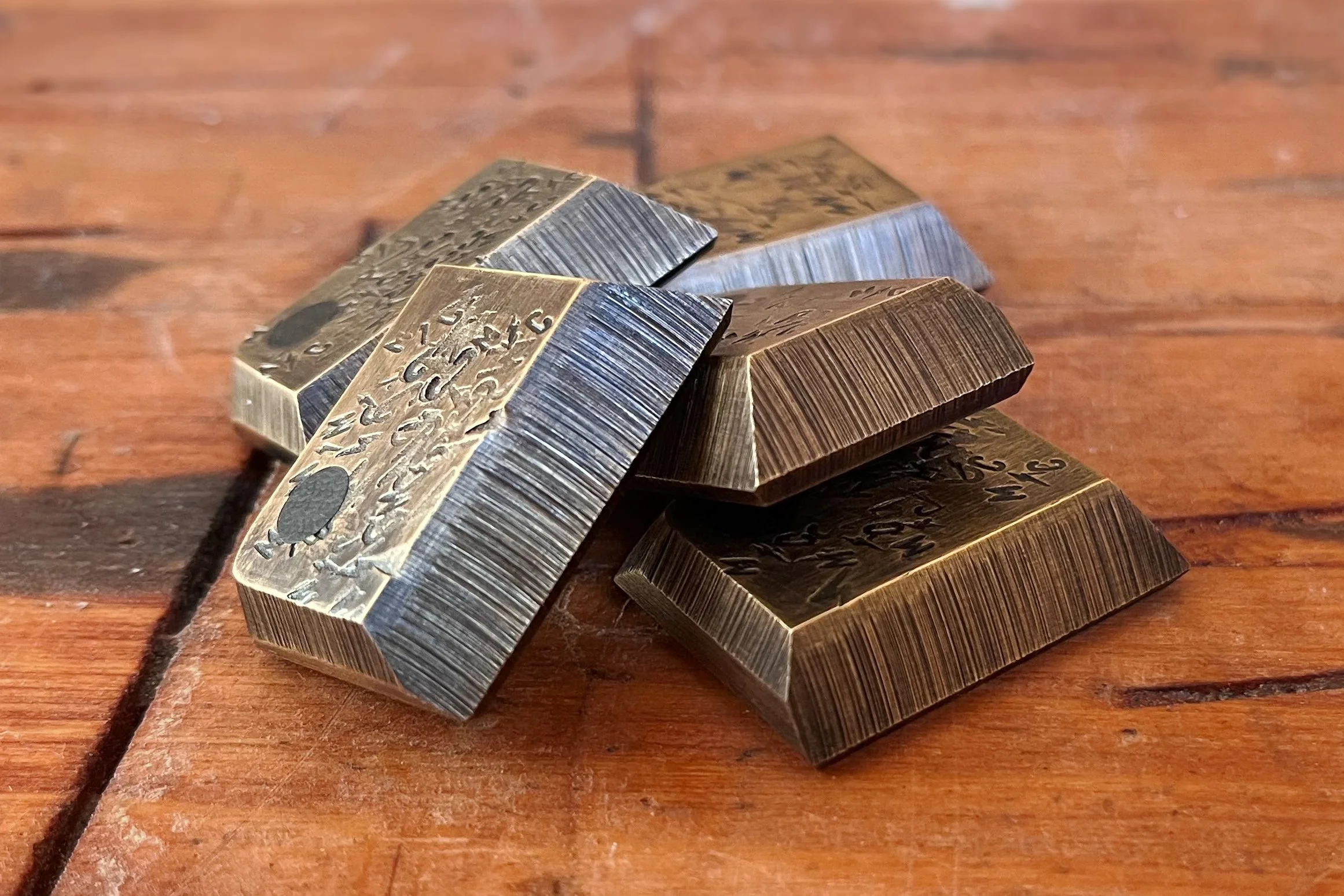 Antiqued Solid Brass Twilight Worry Stones