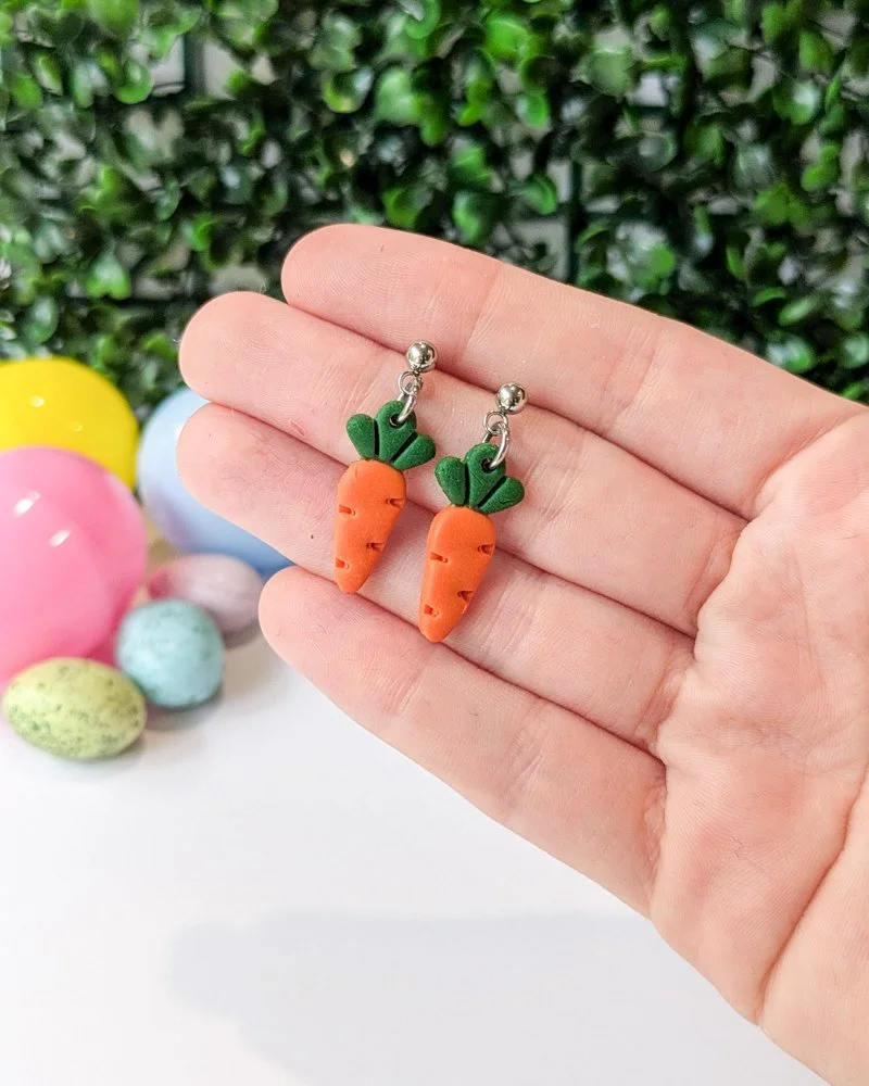 Easter carrot earrings - studs or dangles