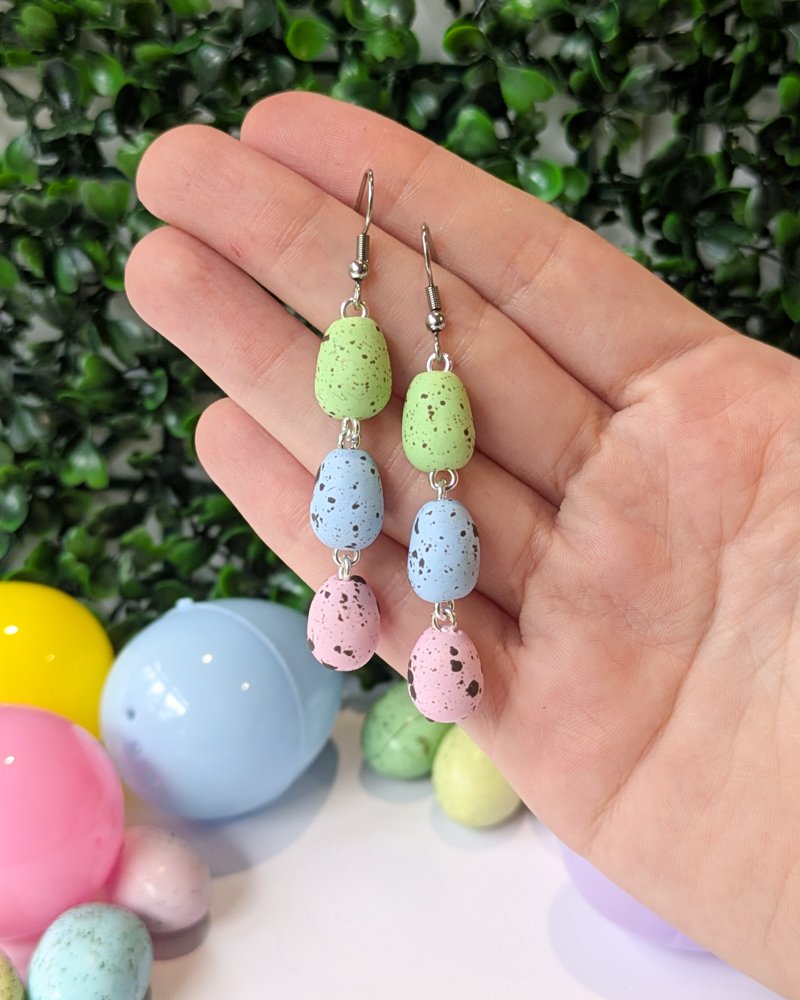 Triple speckled egg drops